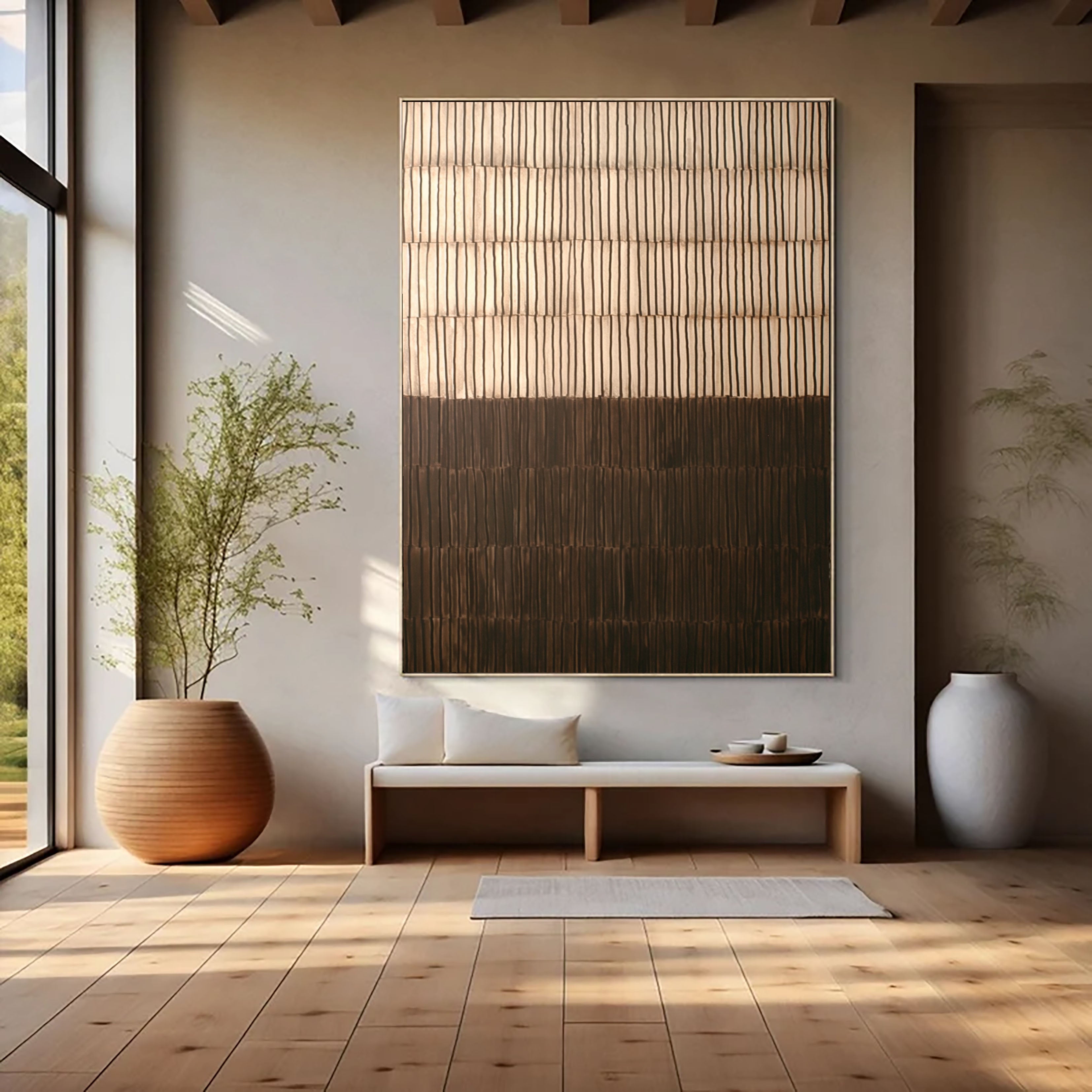 Textured Striped Opulence | Brown Gradient