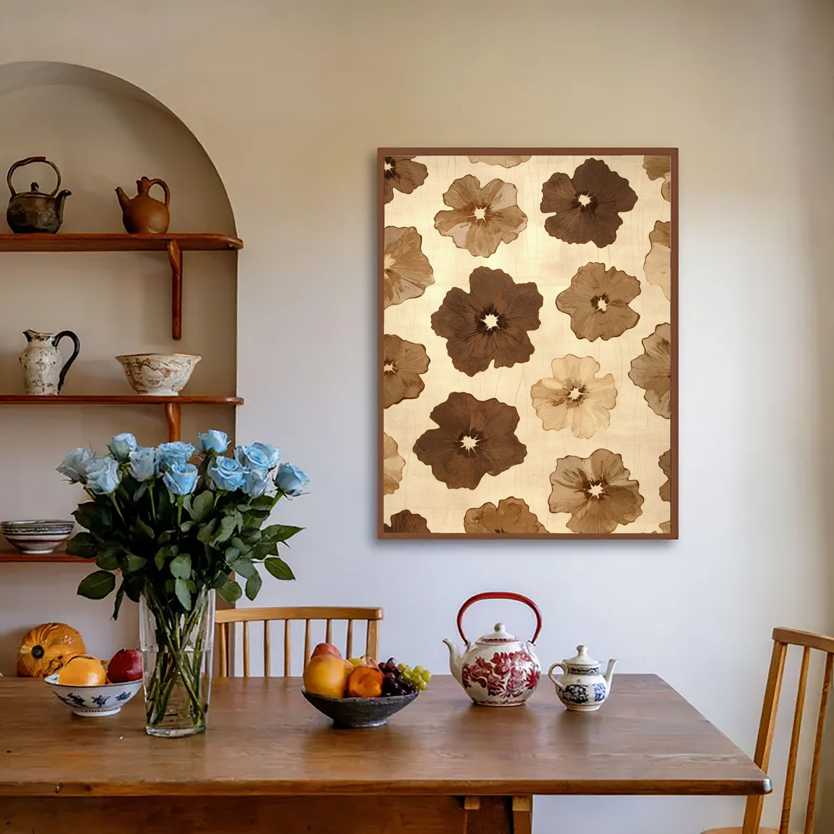 Textured Floral Opulence | Brown Bloom