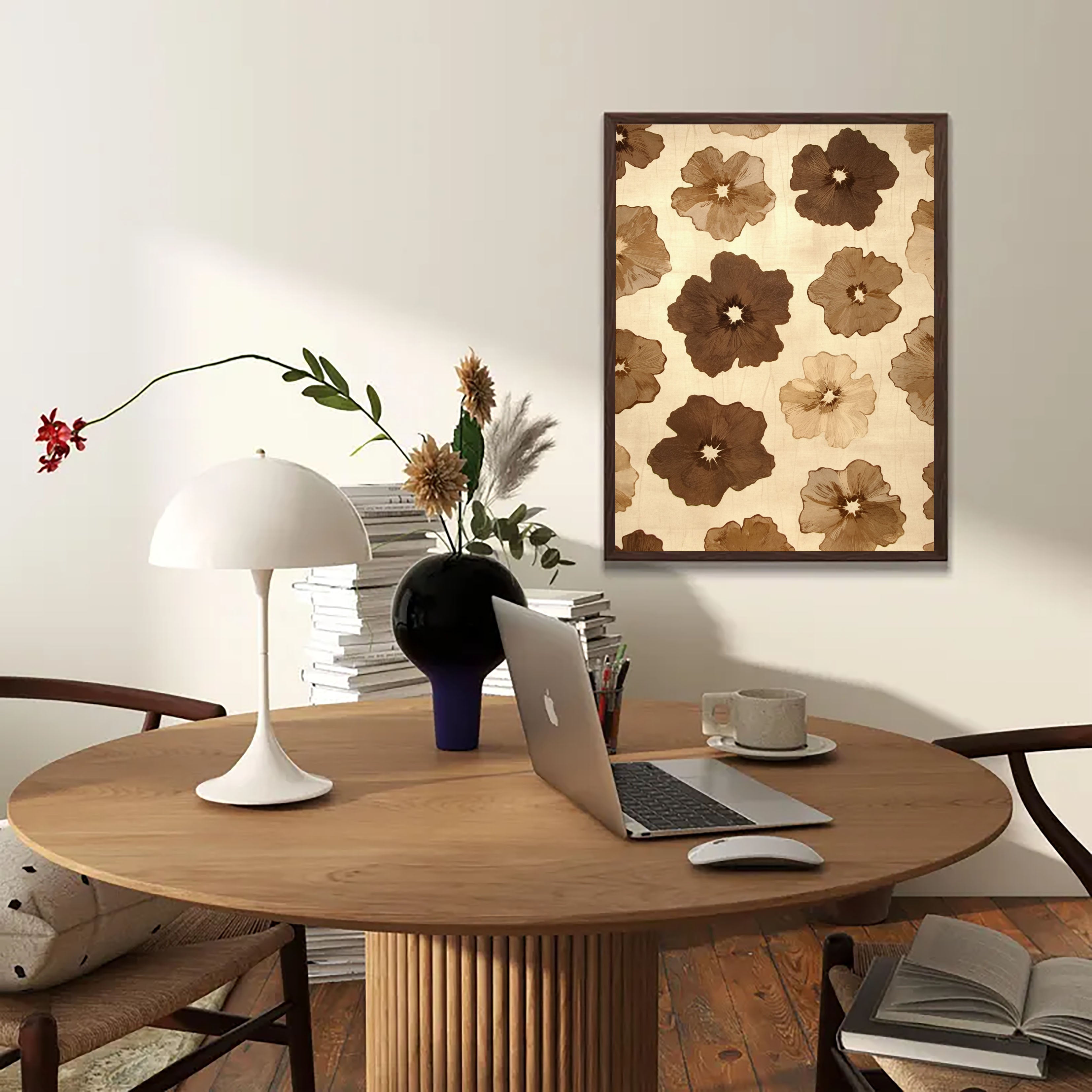 Textured Floral Opulence | Brown Bloom