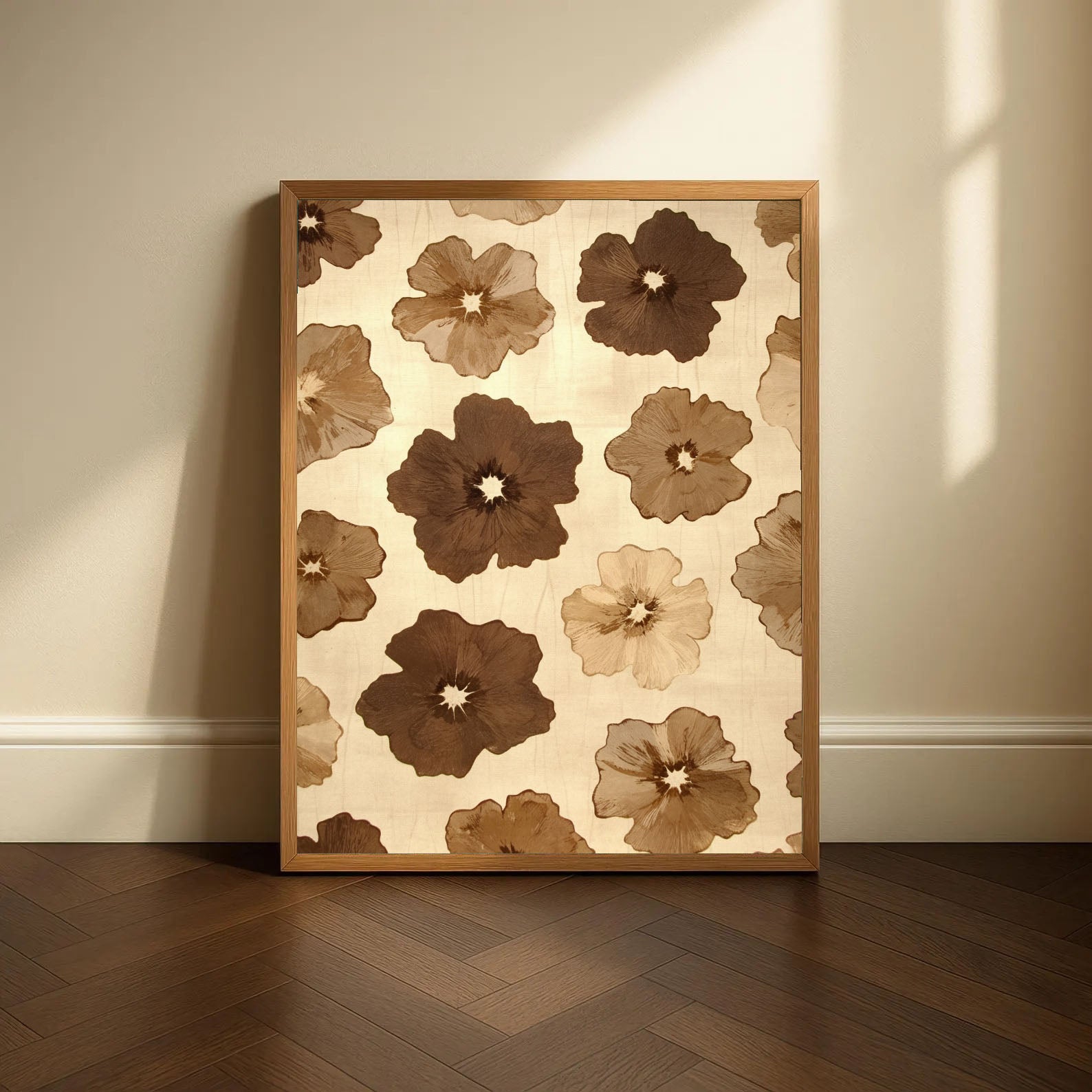 Textured Floral Opulence | Brown Bloom