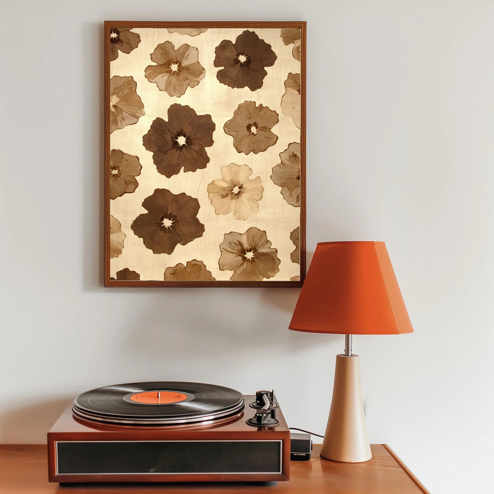 Textured Floral Opulence | Brown Bloom