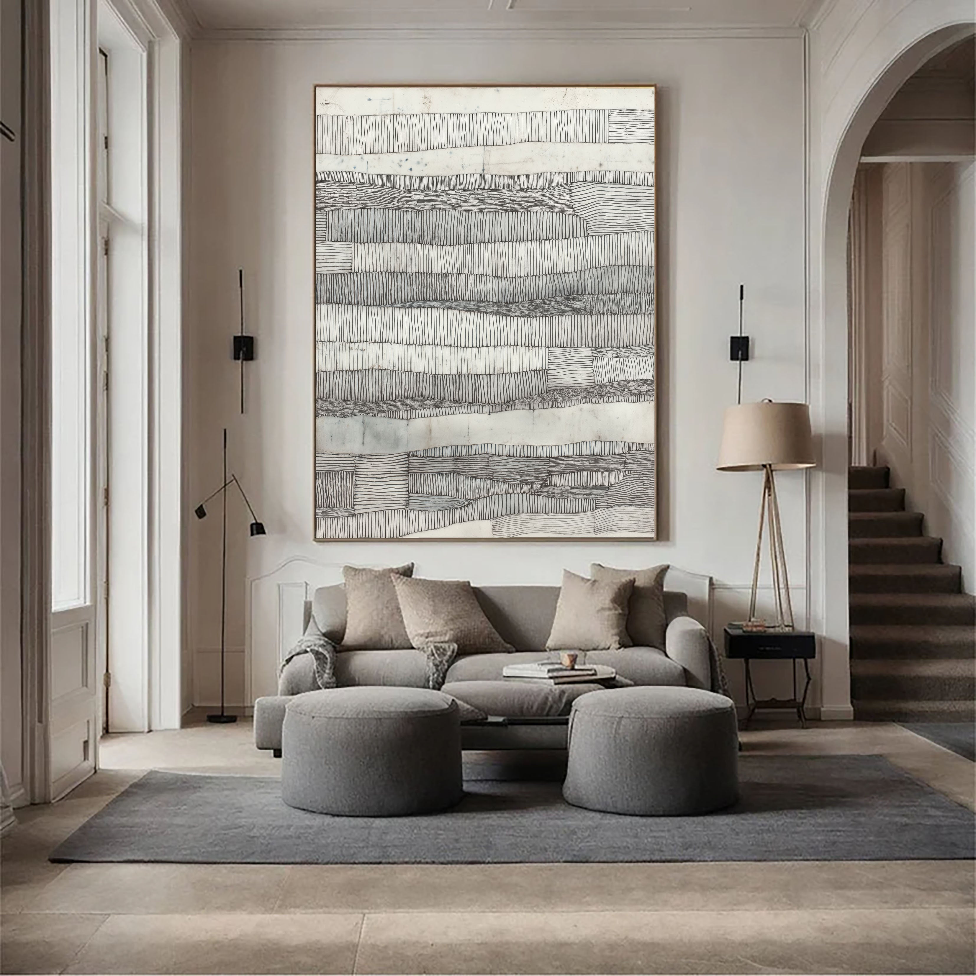 Textured Linear Serenity | Monochrome Tones