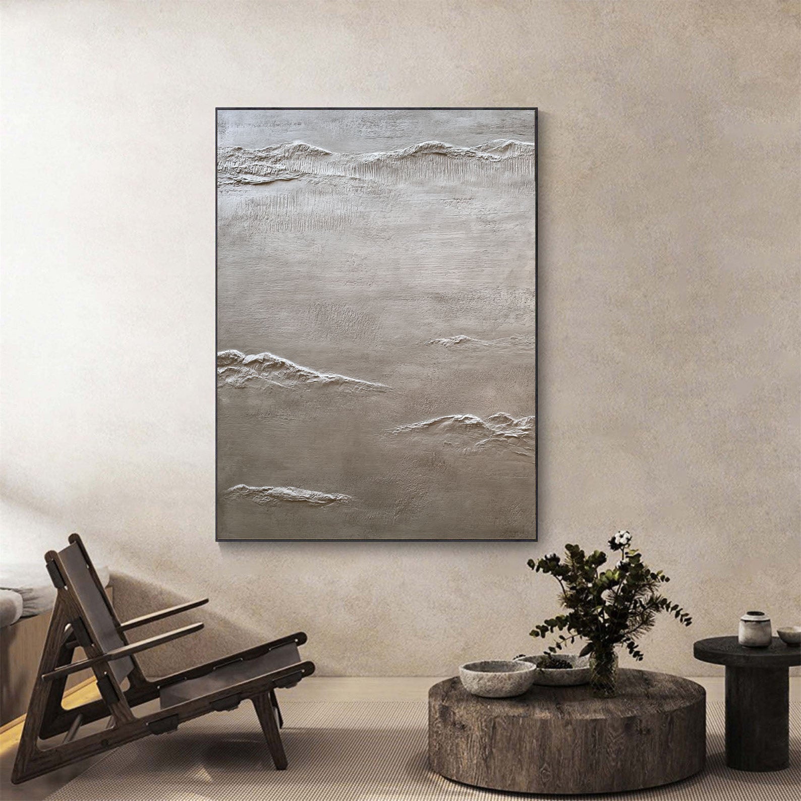 Textured Earthy Terrain | Beige Grey