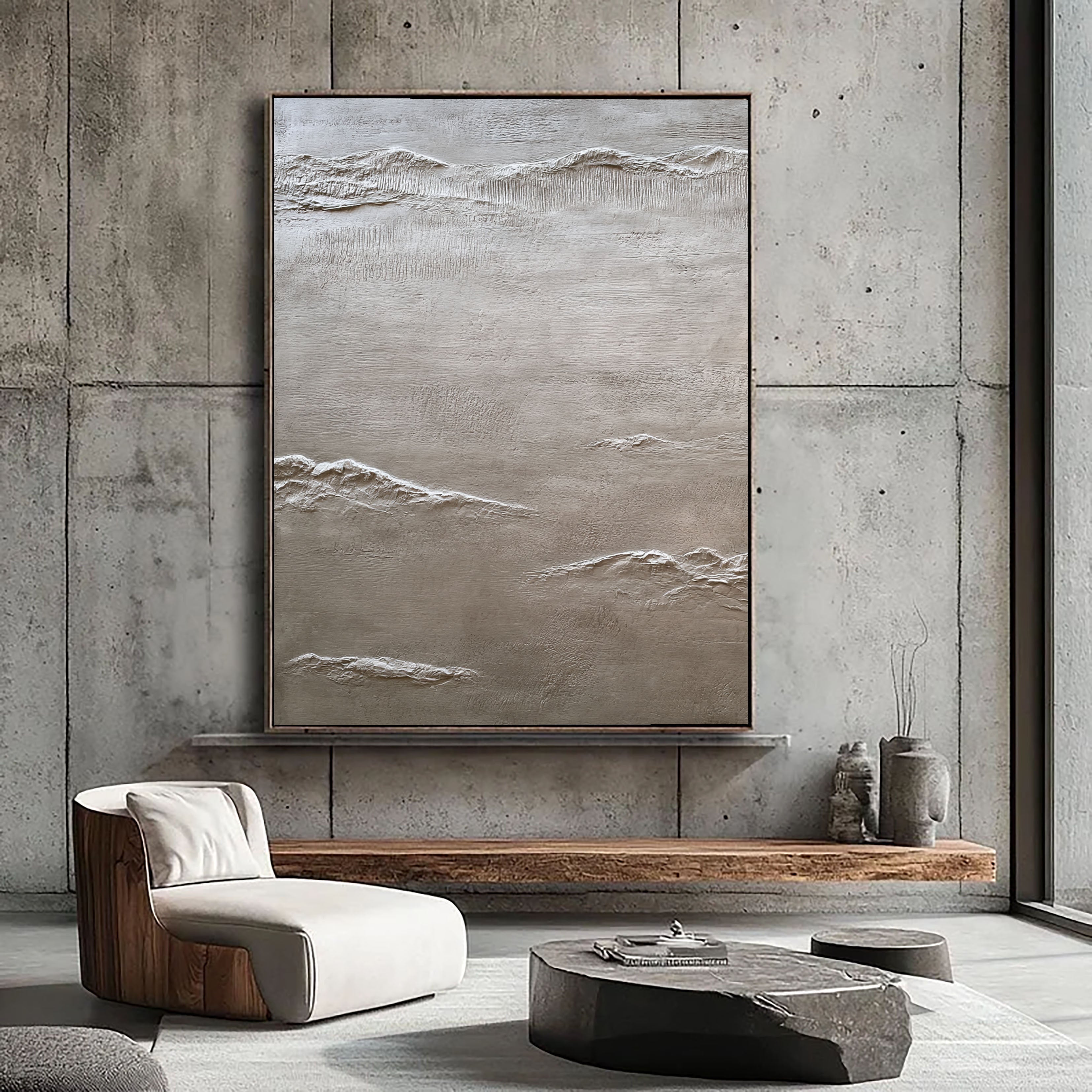 Textured Earthy Terrain | Beige Grey