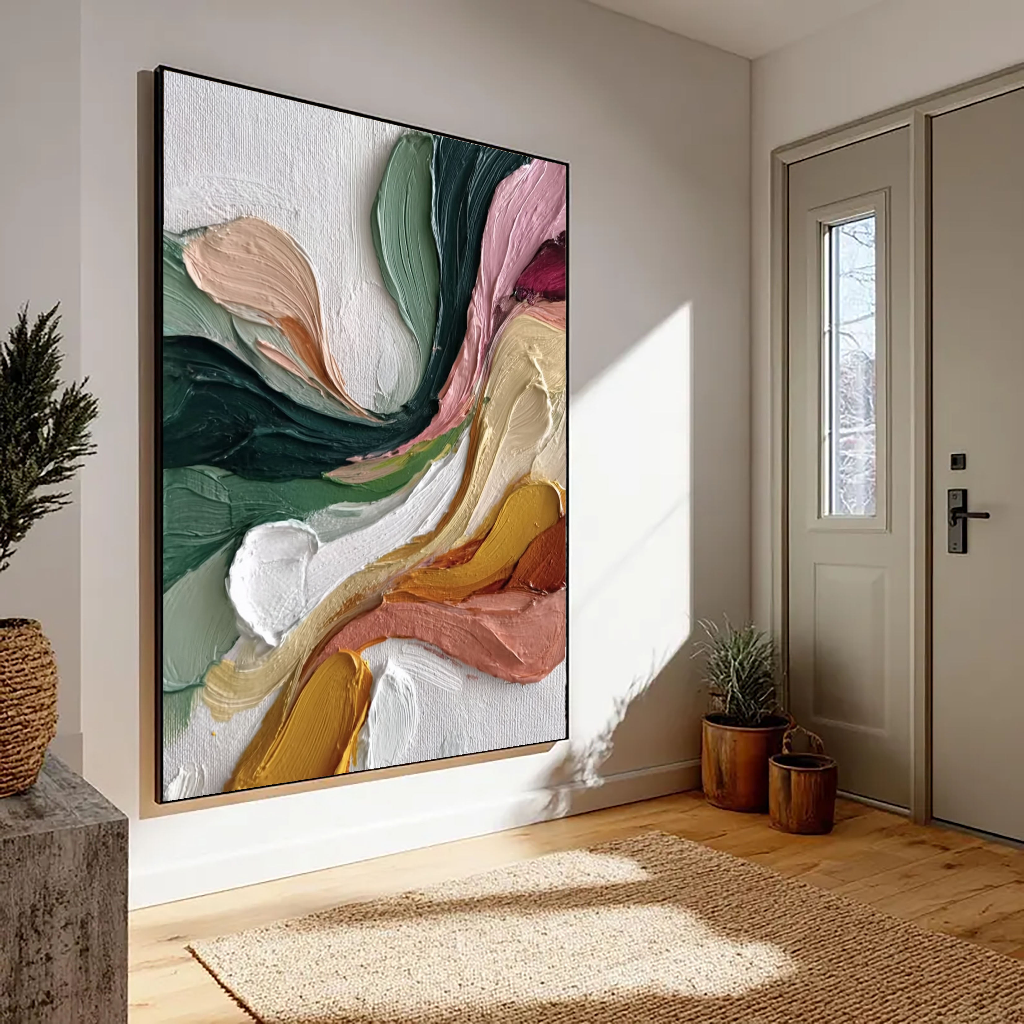 Textured Flowing Vitality | Pink Green