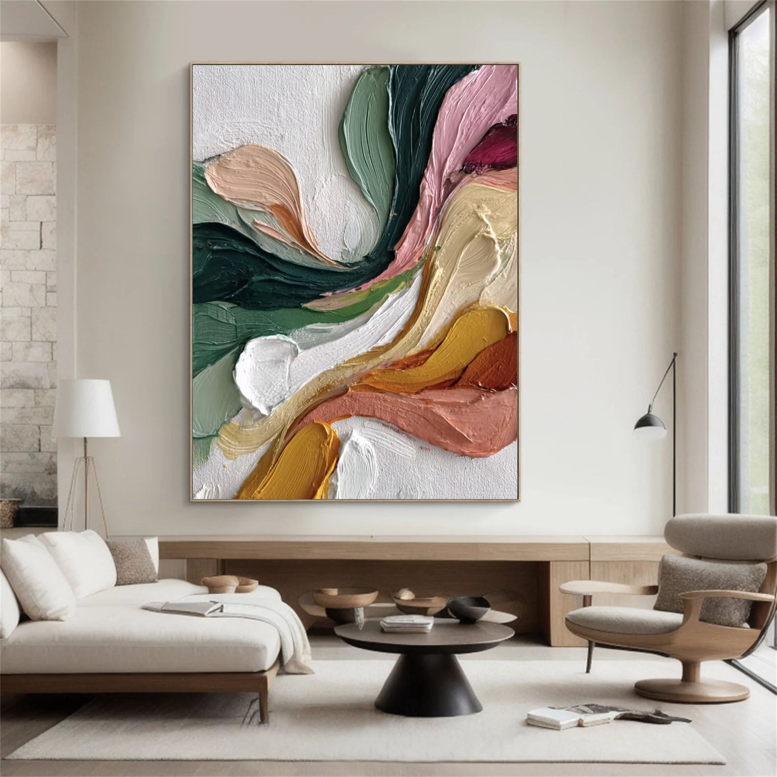 Textured Flowing Vitality | Pink Green