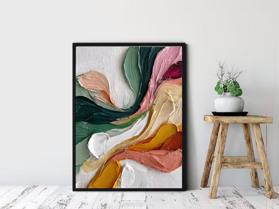 Textured Flowing Vitality | Pink Green