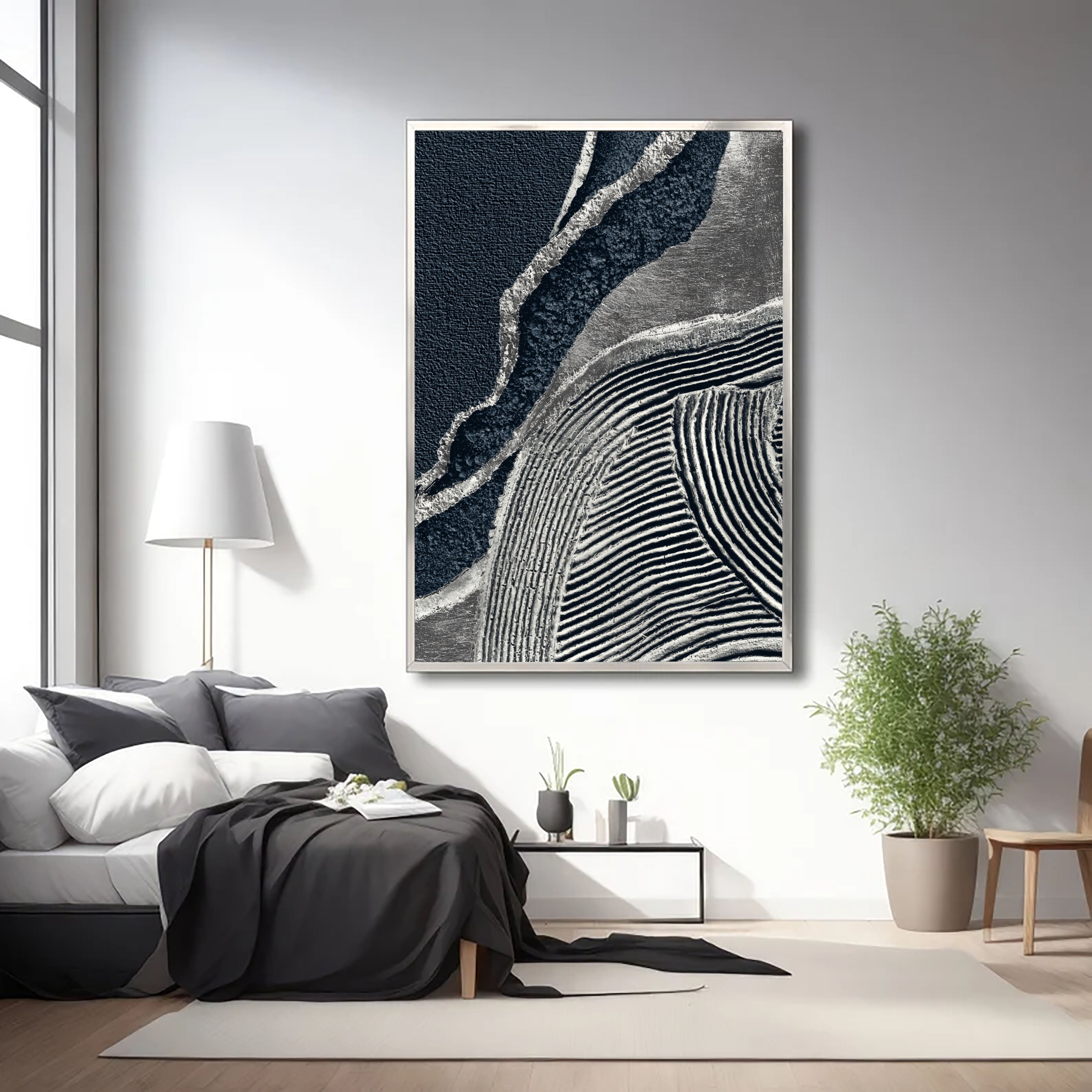 Textured Monochrome Rhythm | Black Silver