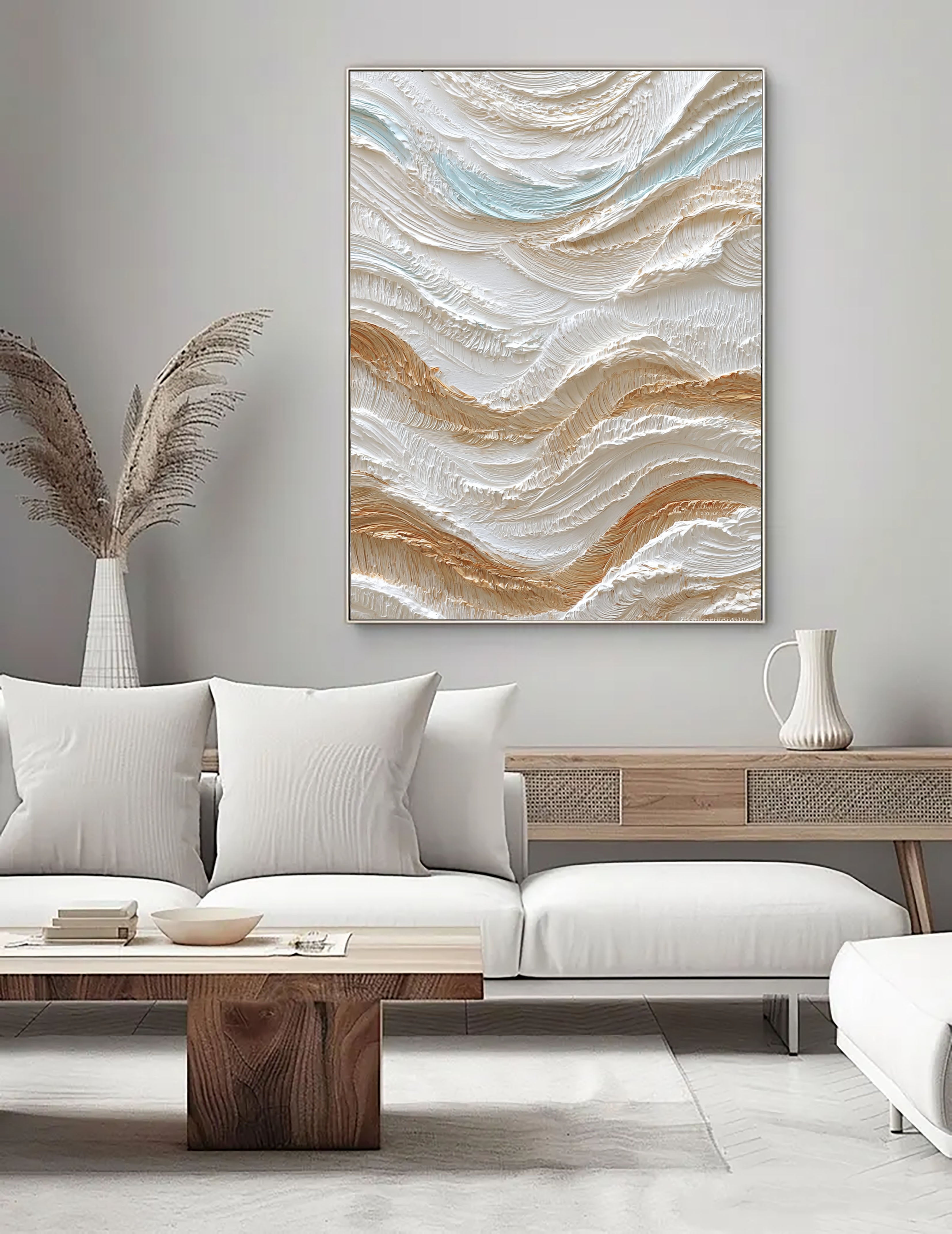 Textured Wavy Serenity | White Beige