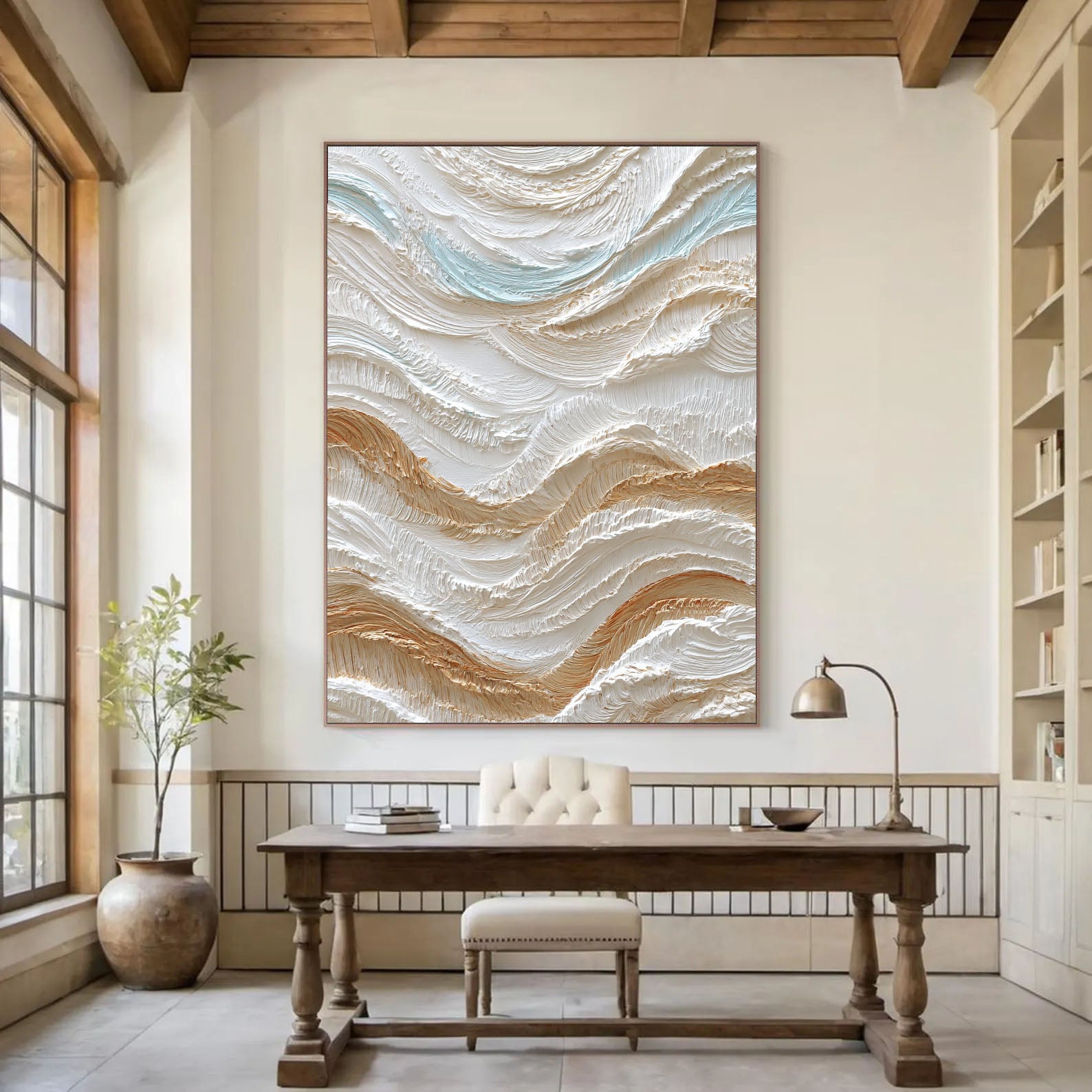 Textured Wavy Serenity | White Beige