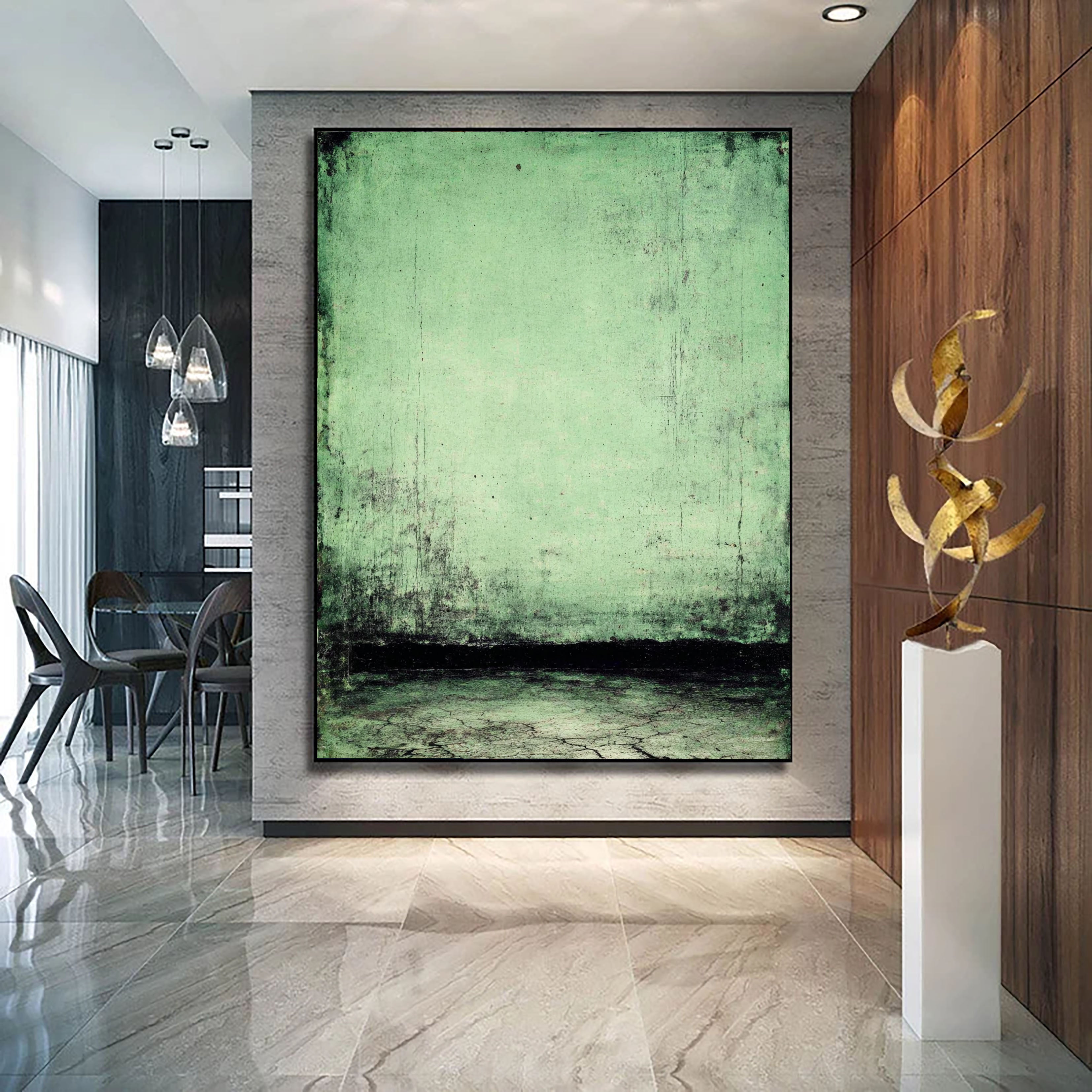 Textured Vintage Sage | Muted Black