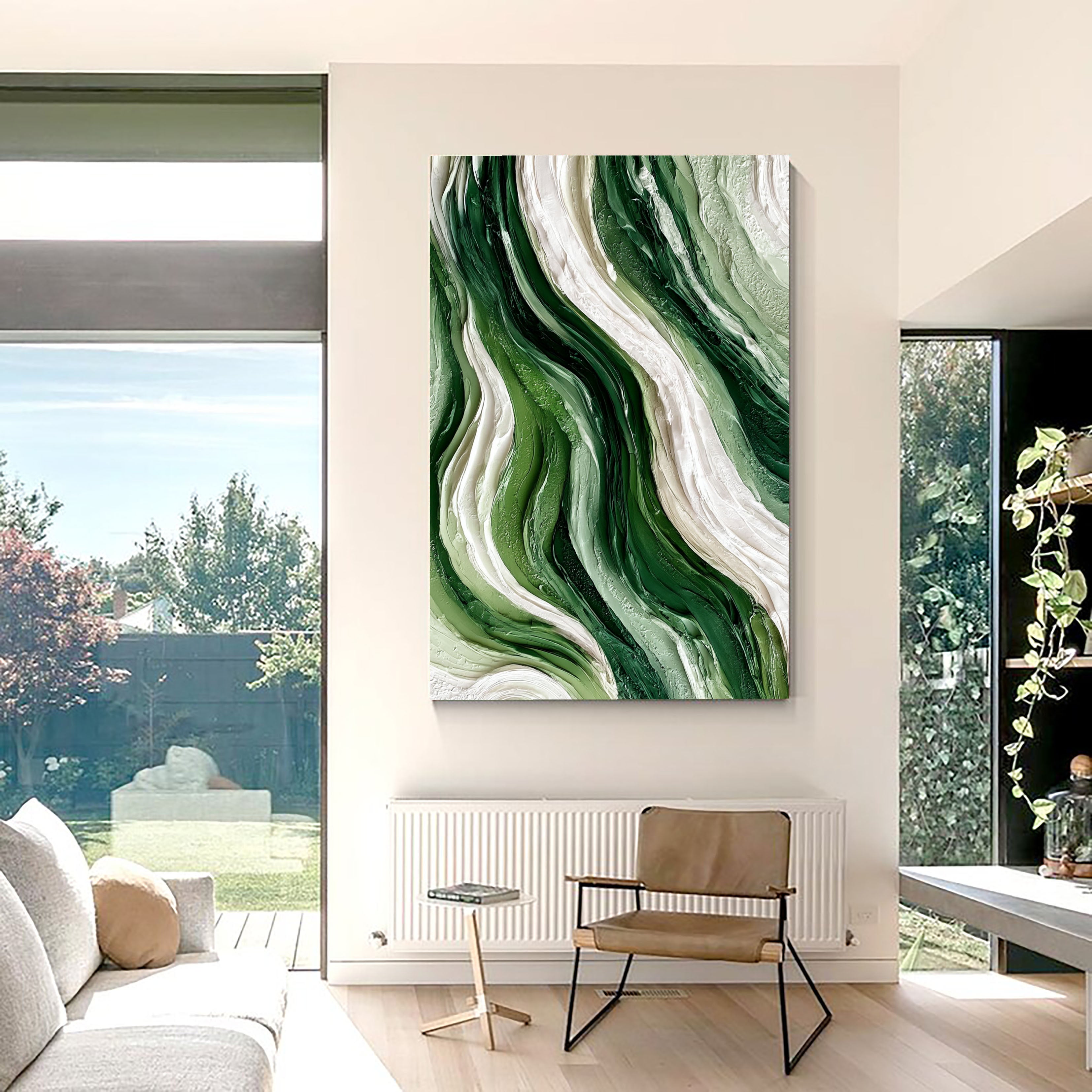 Textured Flowing Vitality | Green White