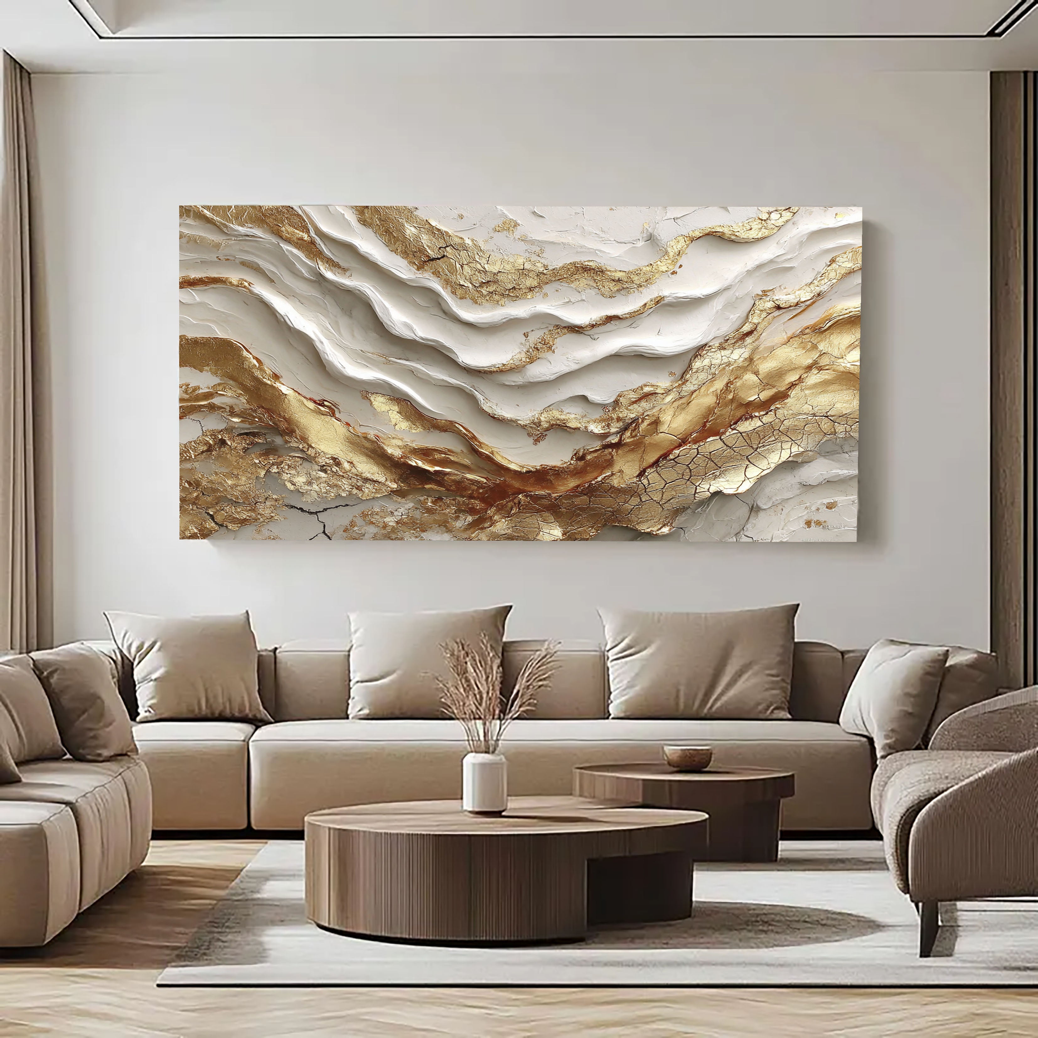 Textured Gilded Swirls | White Gold