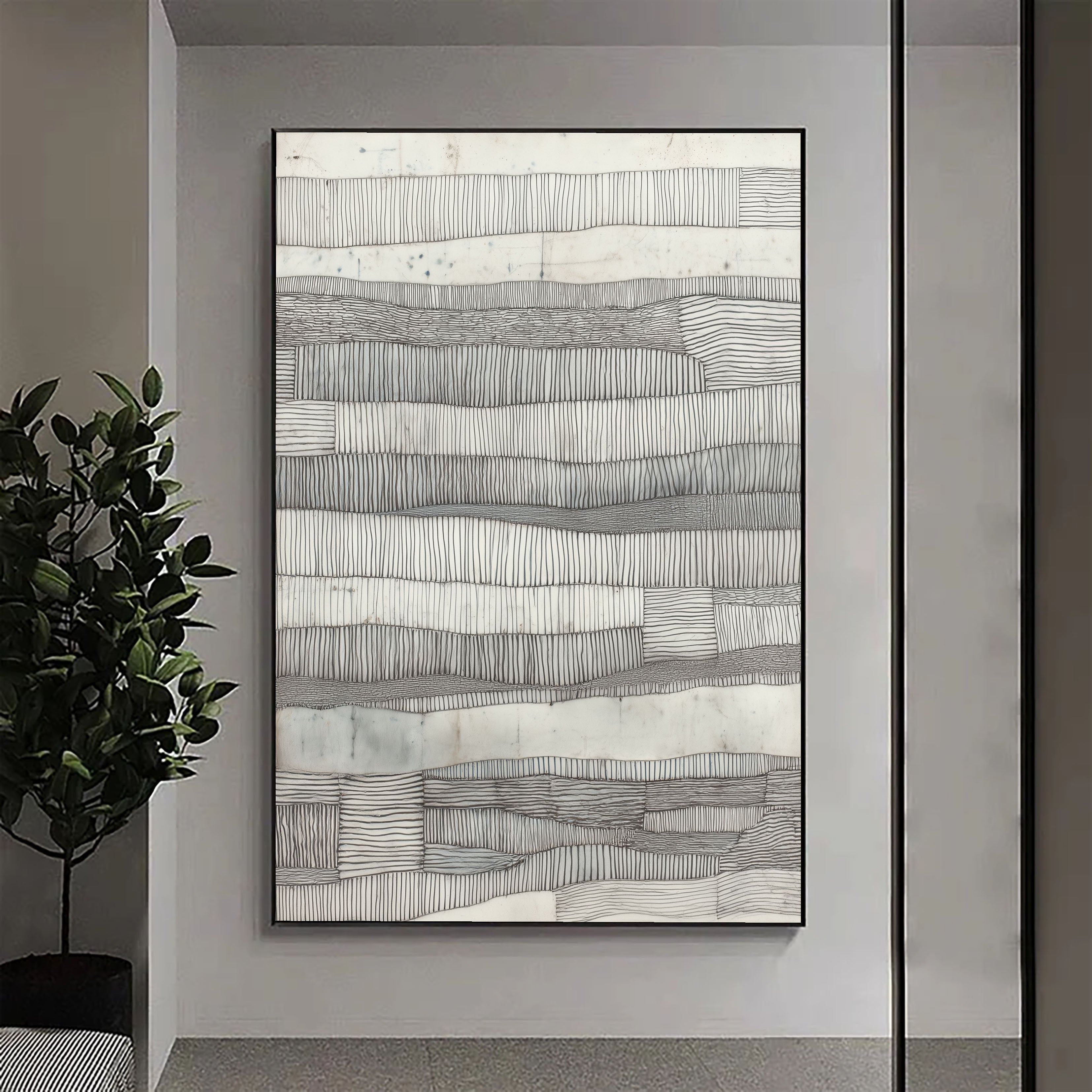 Textured Linear Serenity | Monochrome Tones