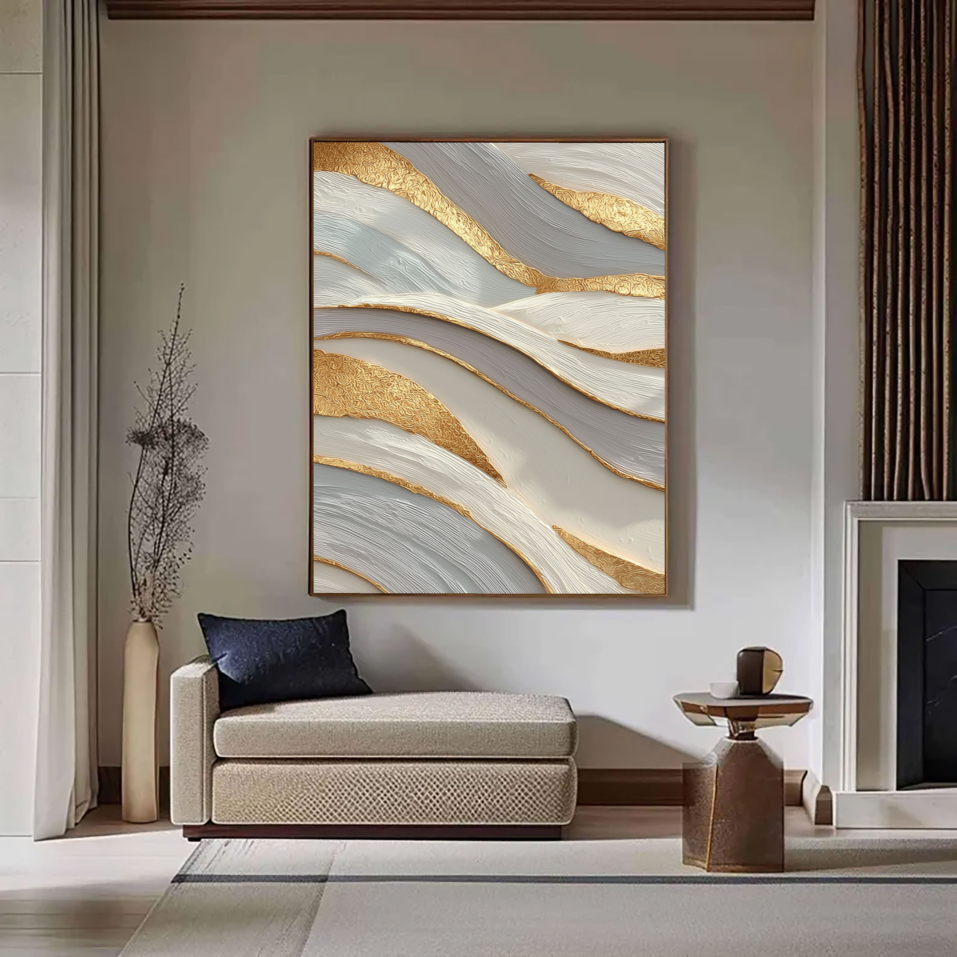 Luxurious Textured Waves | Gold Leaf