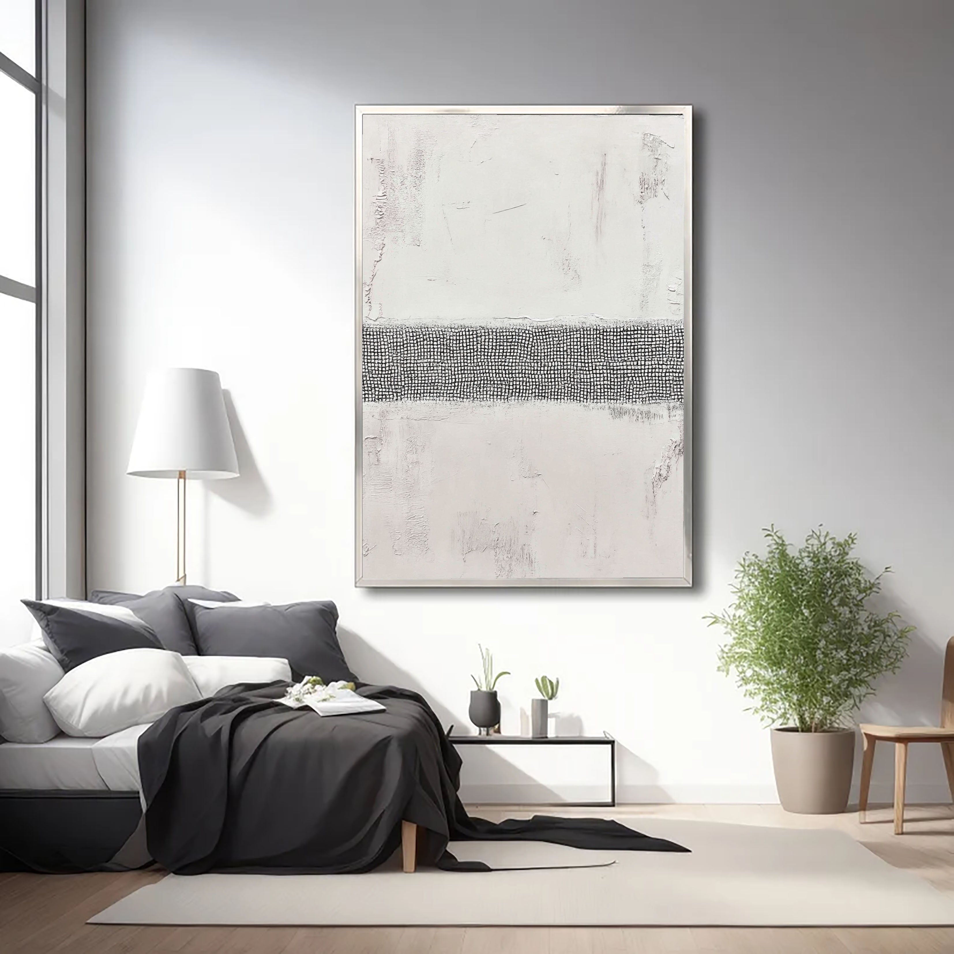 Textured Monochrome Grid | Linear Contrast