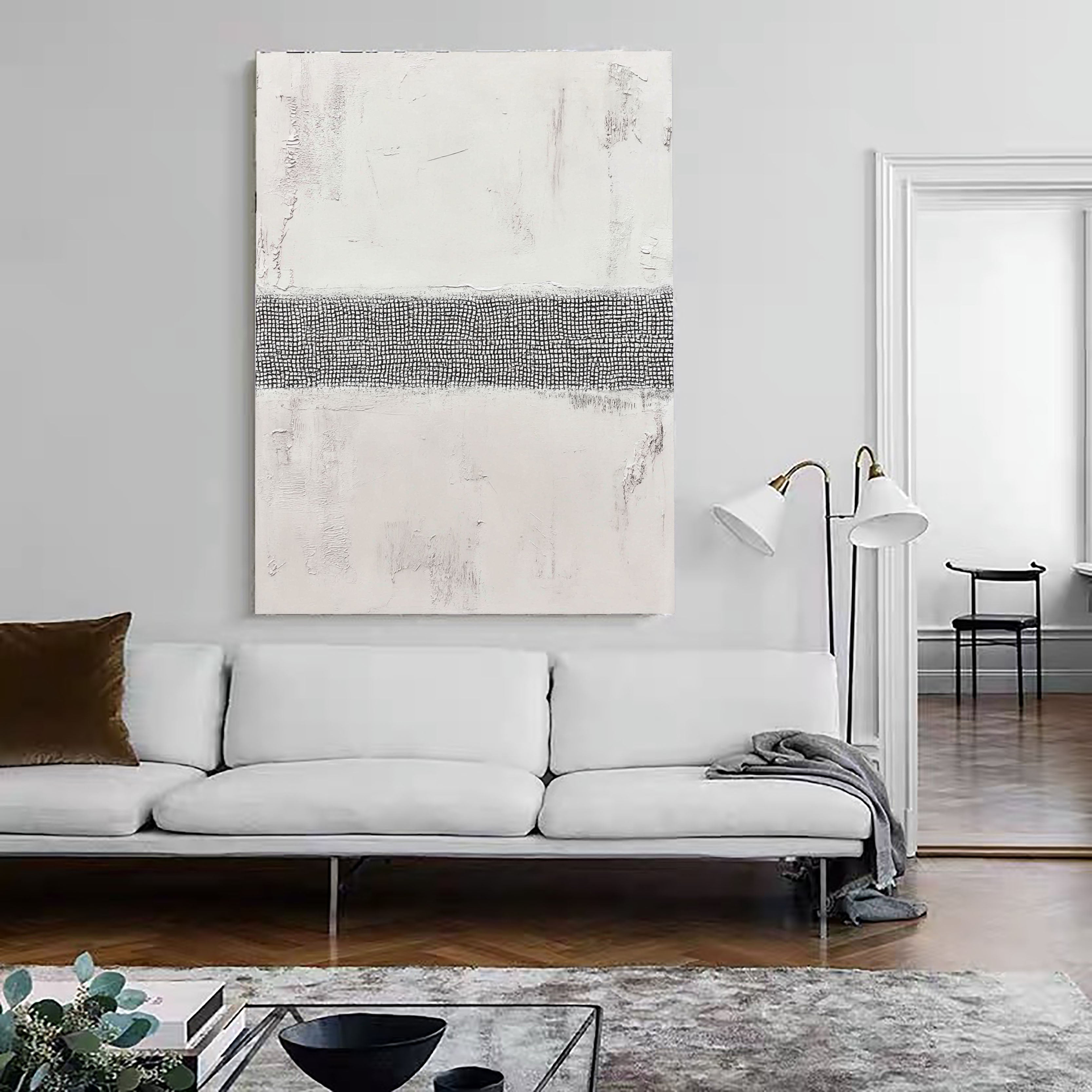 Textured Monochrome Grid | Linear Contrast