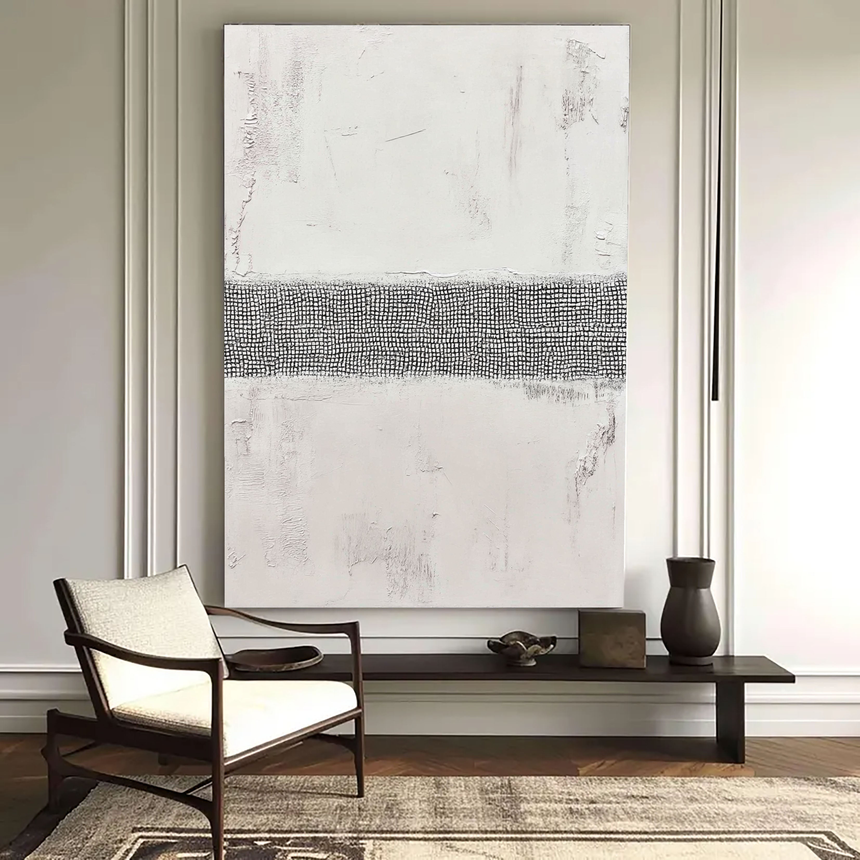Textured Monochrome Grid | Linear Contrast