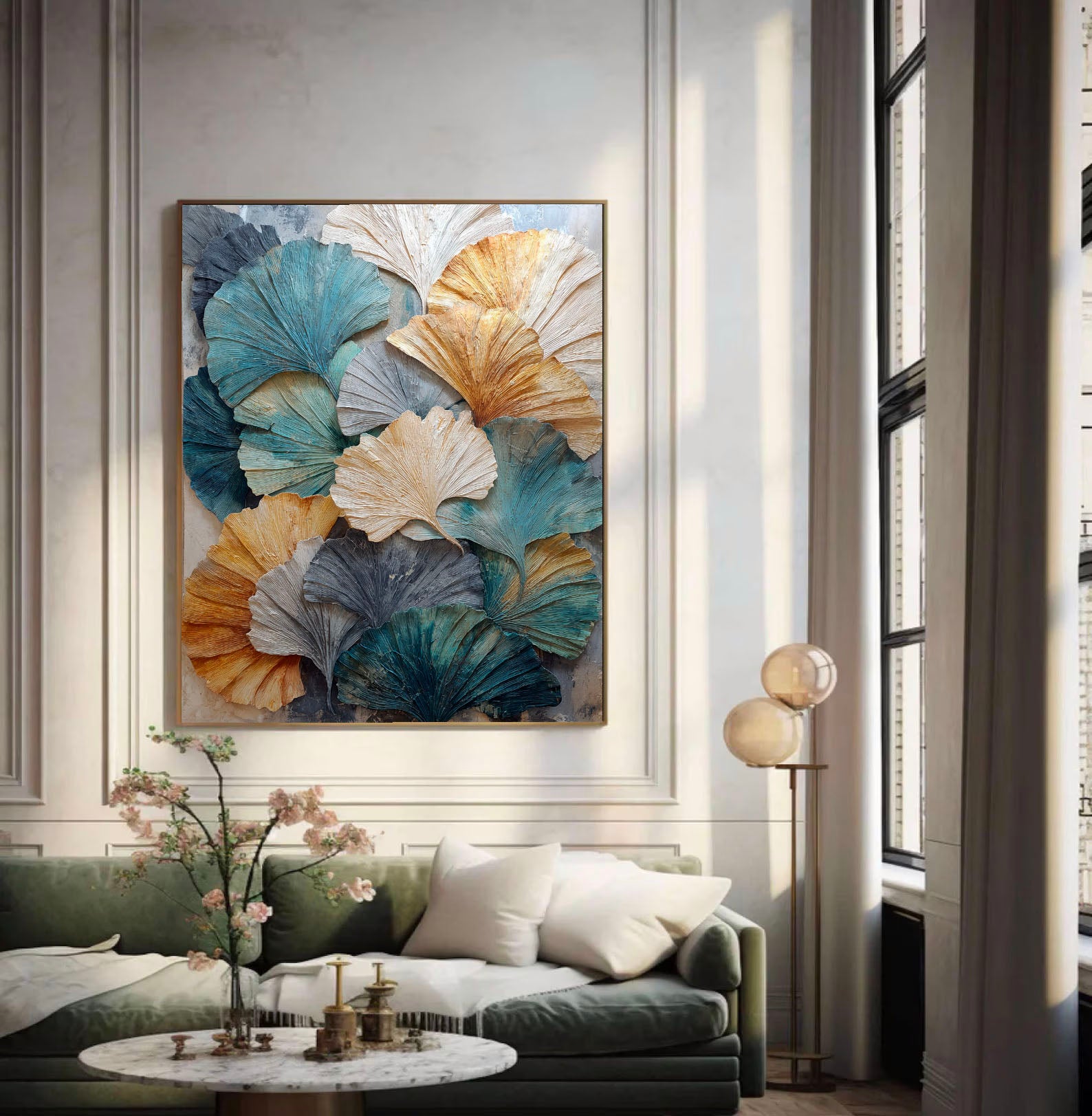 Textured Ginkgo Art | Nature-Inspired Depth