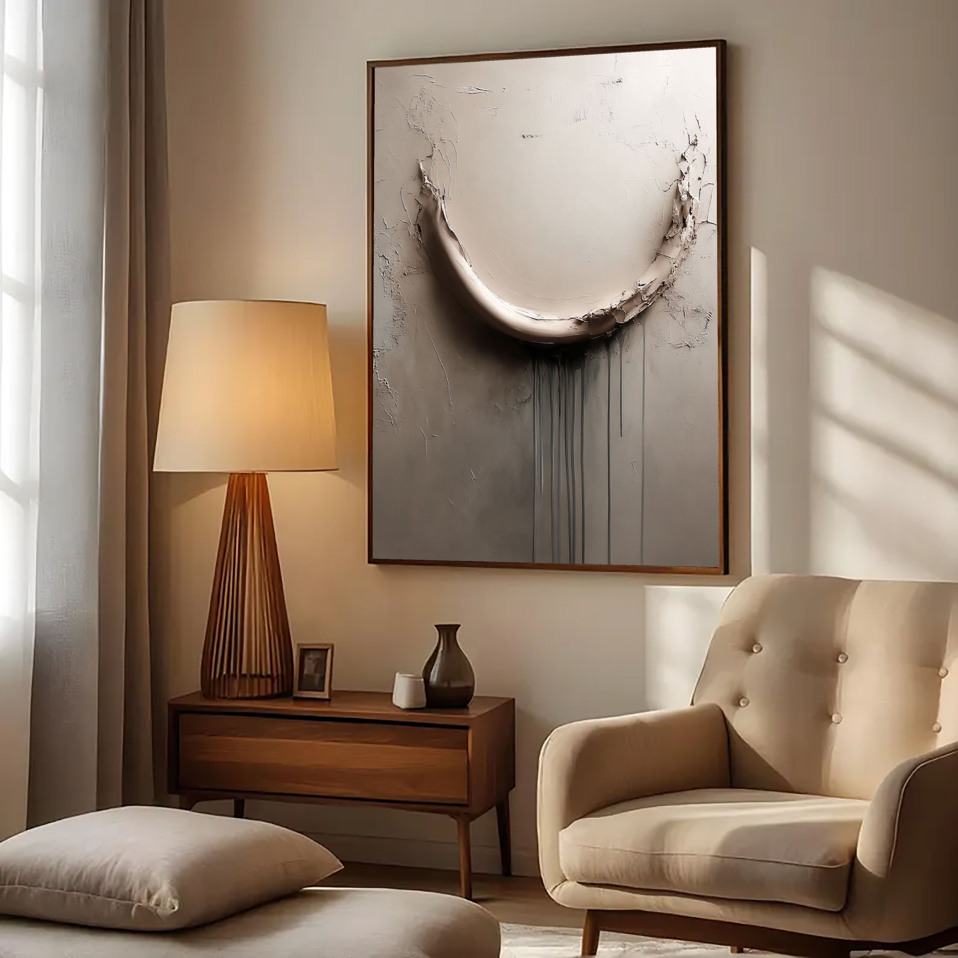 Textured Cracked Opulence | Beige Drip