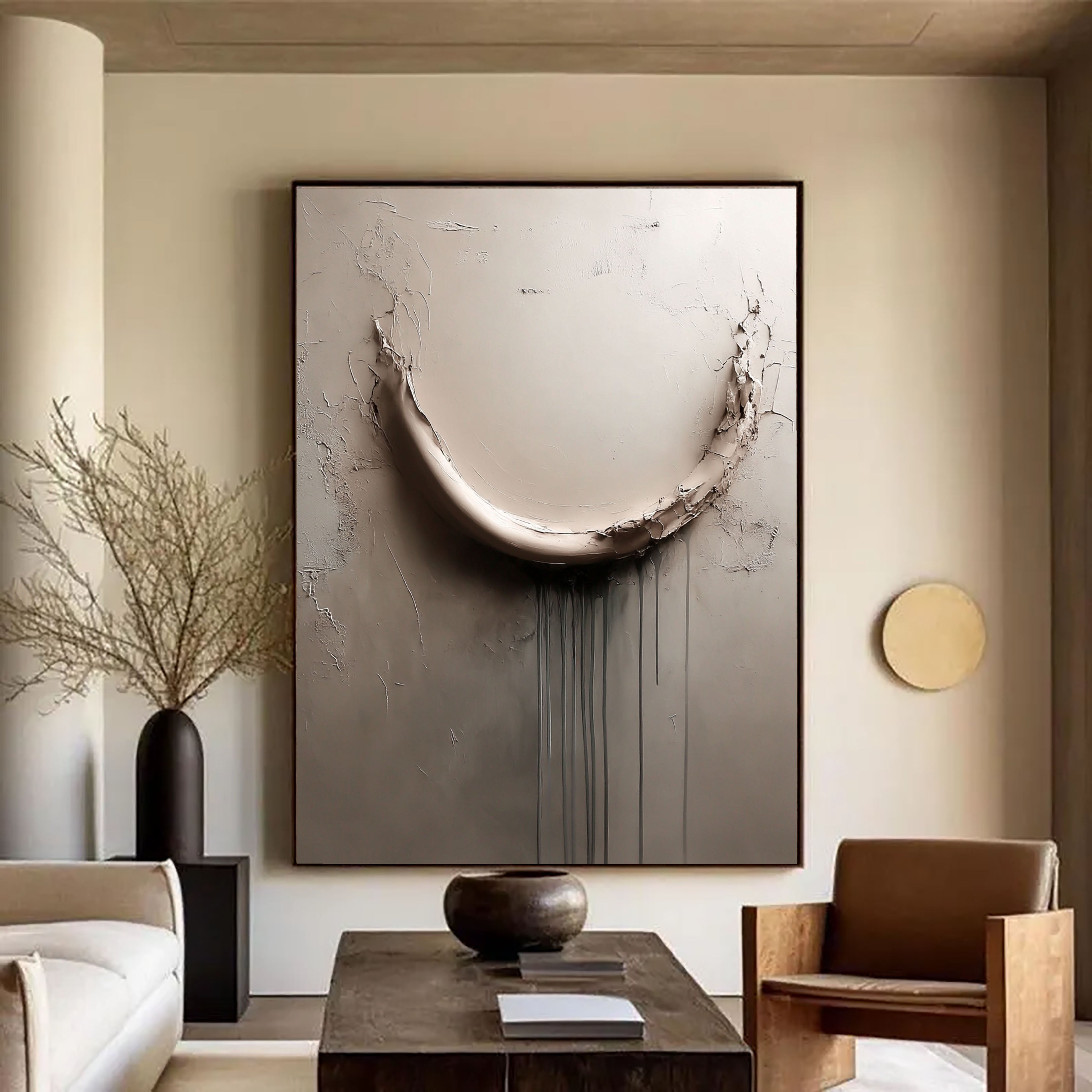 Textured Cracked Opulence | Beige Drip