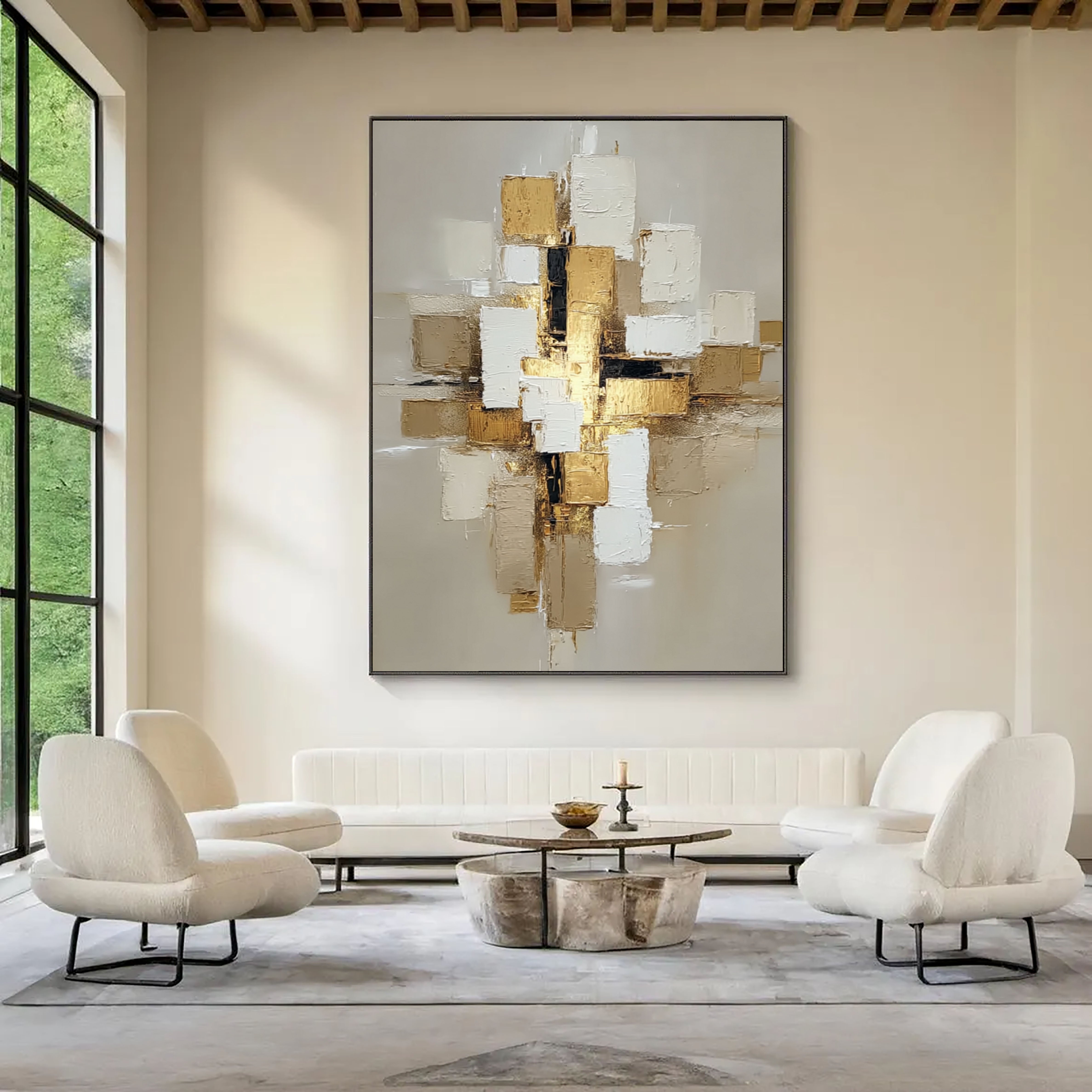 Abstract Geometric Elegance | Gold Blocks