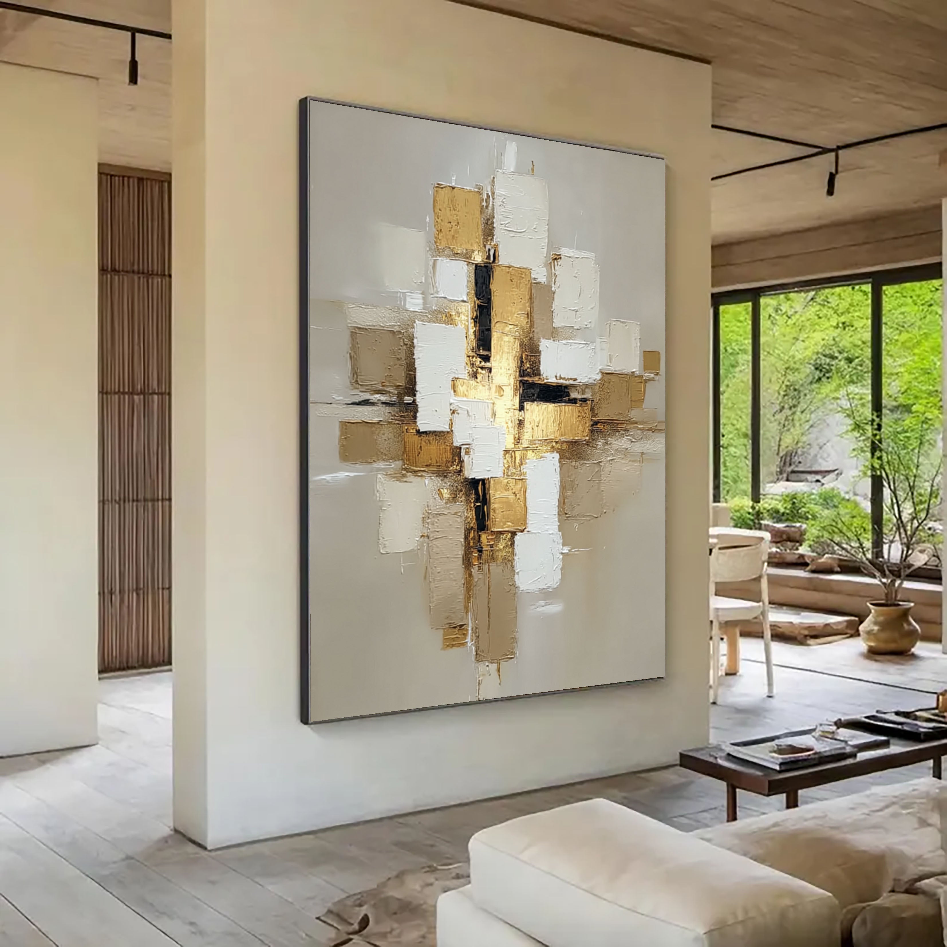 Abstract Geometric Elegance | Gold Blocks