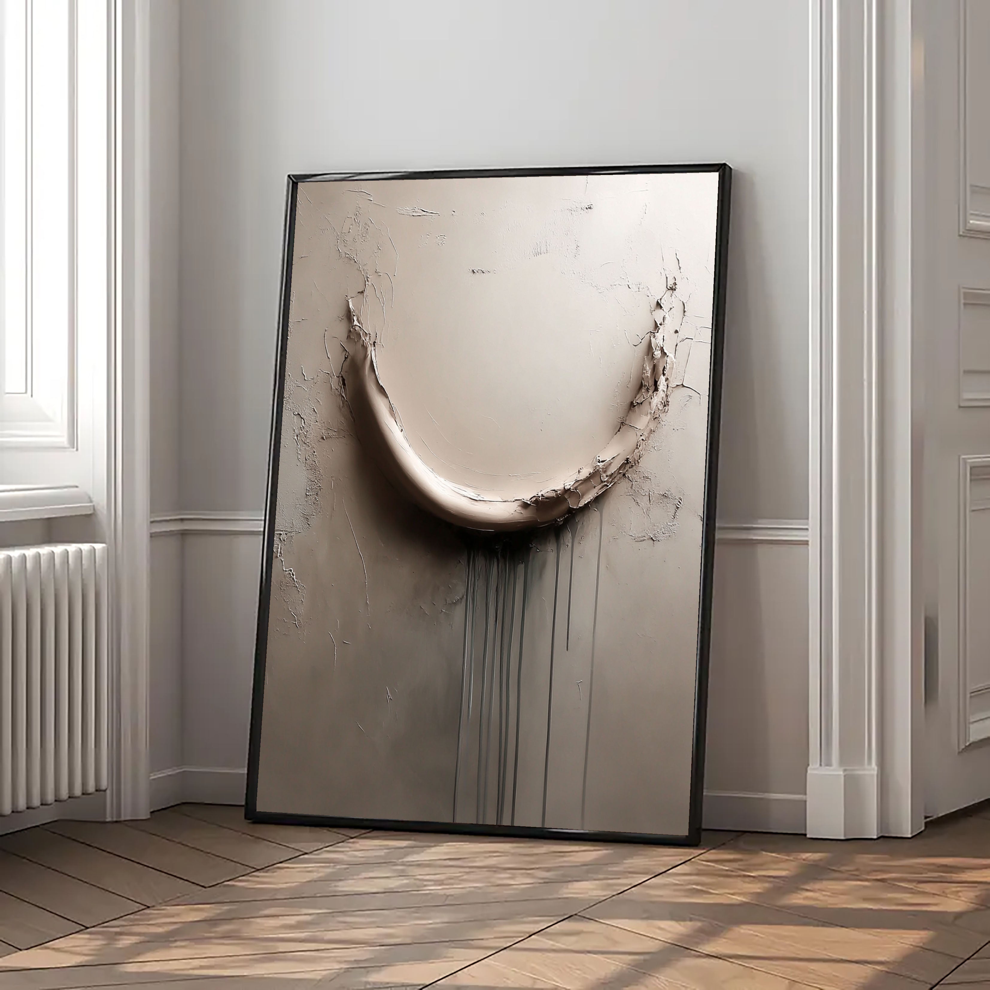 Textured Cracked Opulence | Beige Drip
