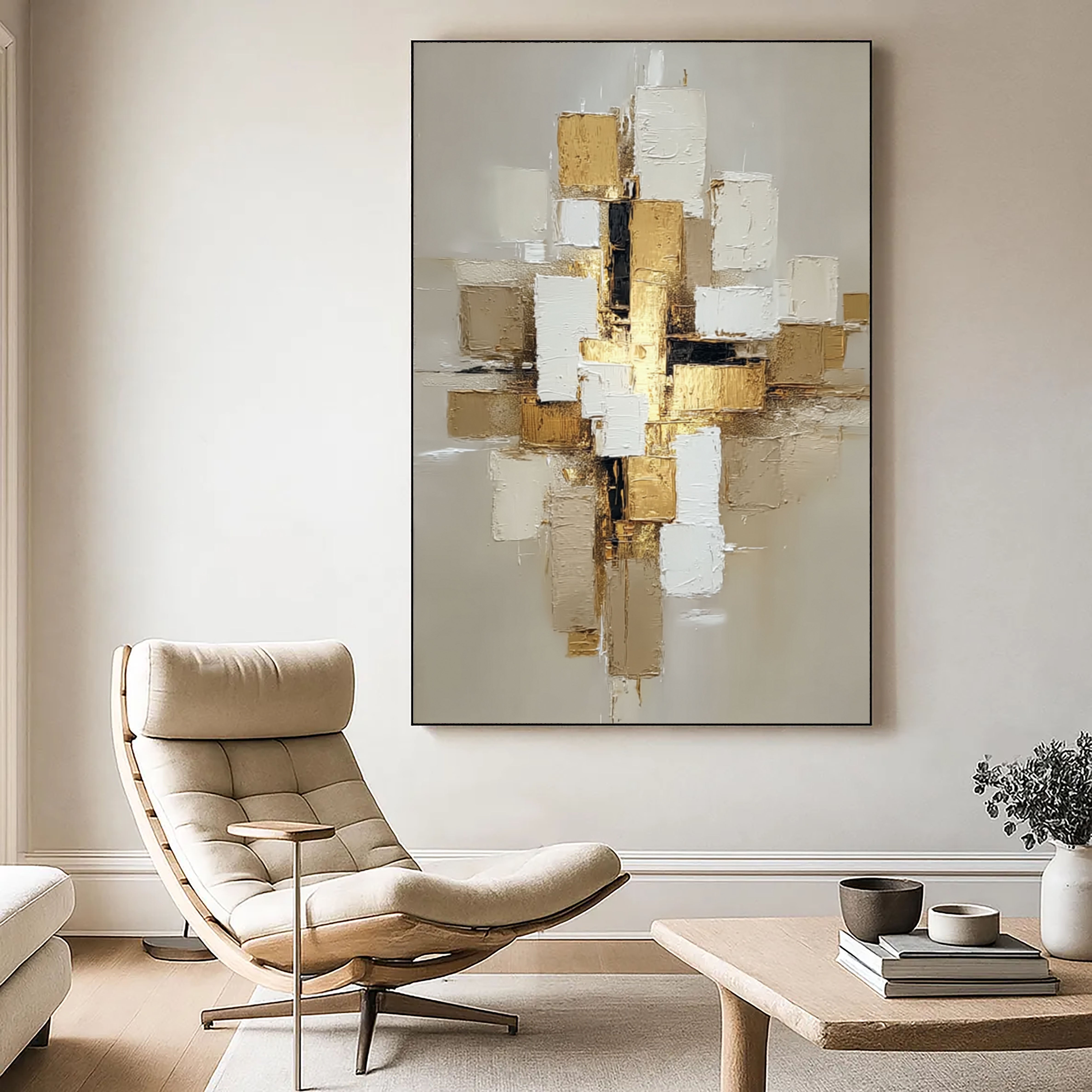 Abstract Geometric Elegance | Gold Blocks