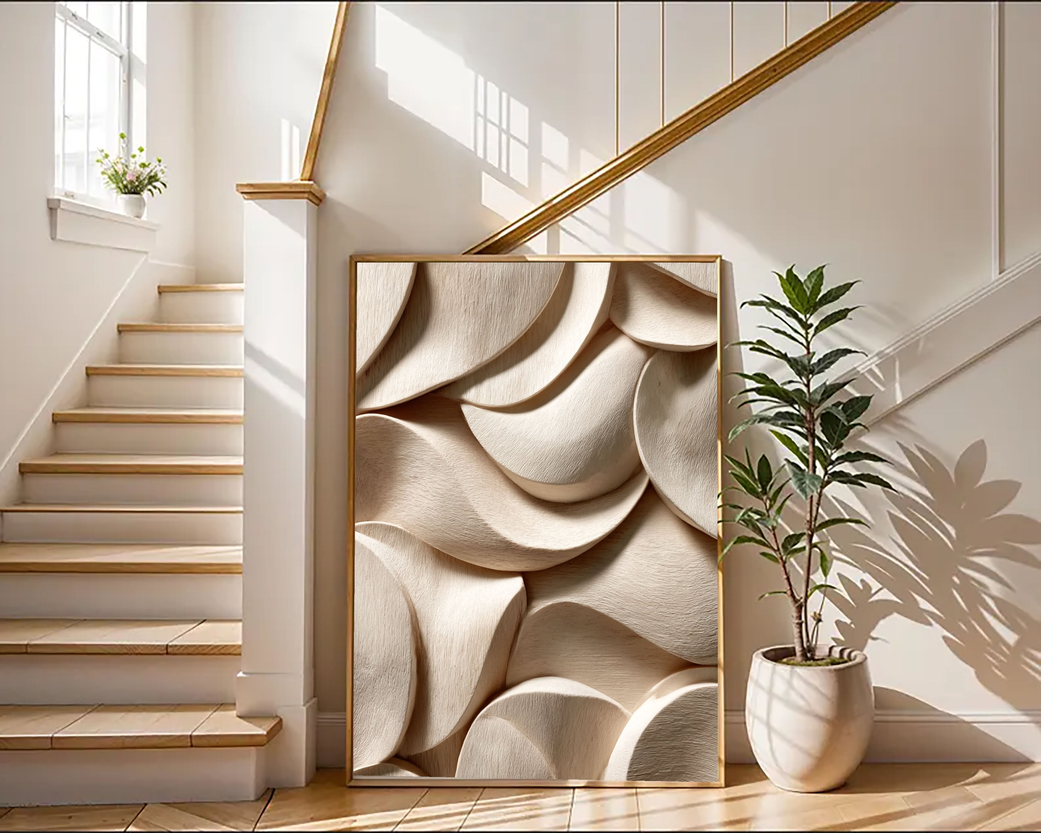 Strukturiertes Holz: Opulenz | Cremefarbene Kurven