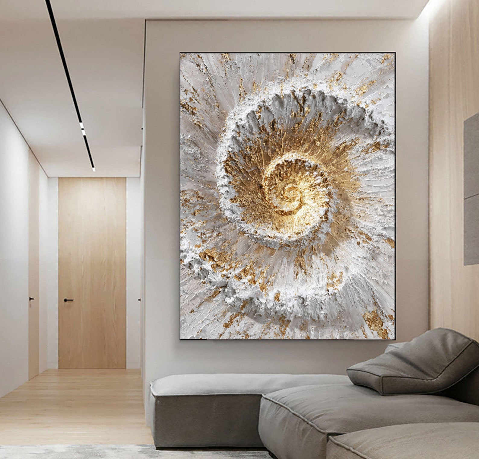 Textured Spiral Opulence | Gold Surge