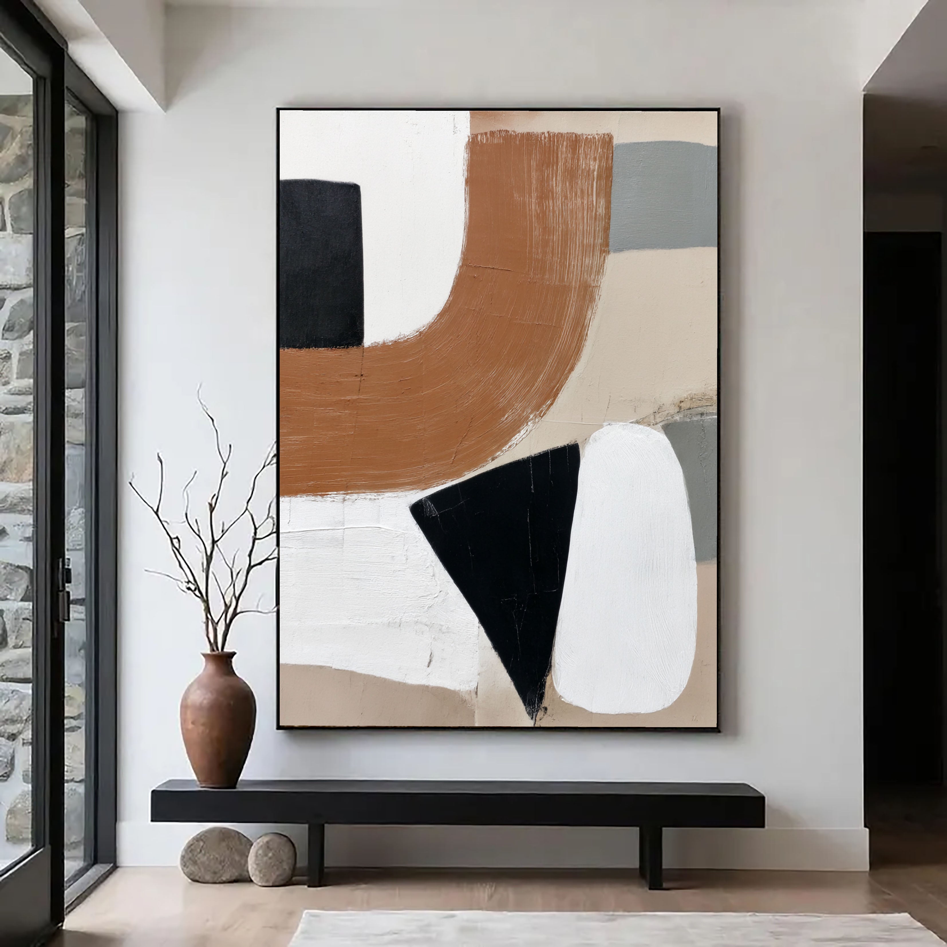 Textured Curved Shapes | Terracotta Noir