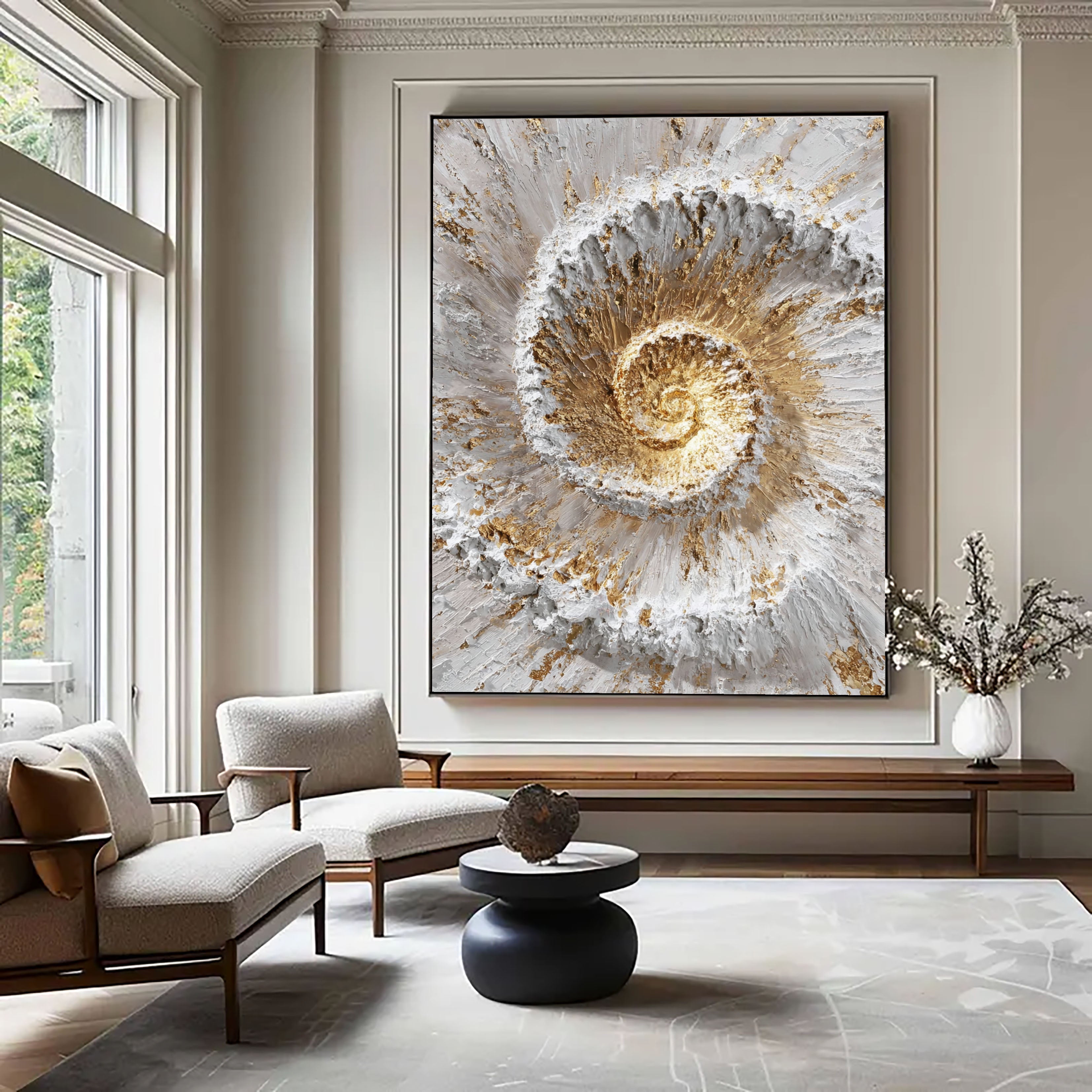 Textured Spiral Opulence | Gold Surge