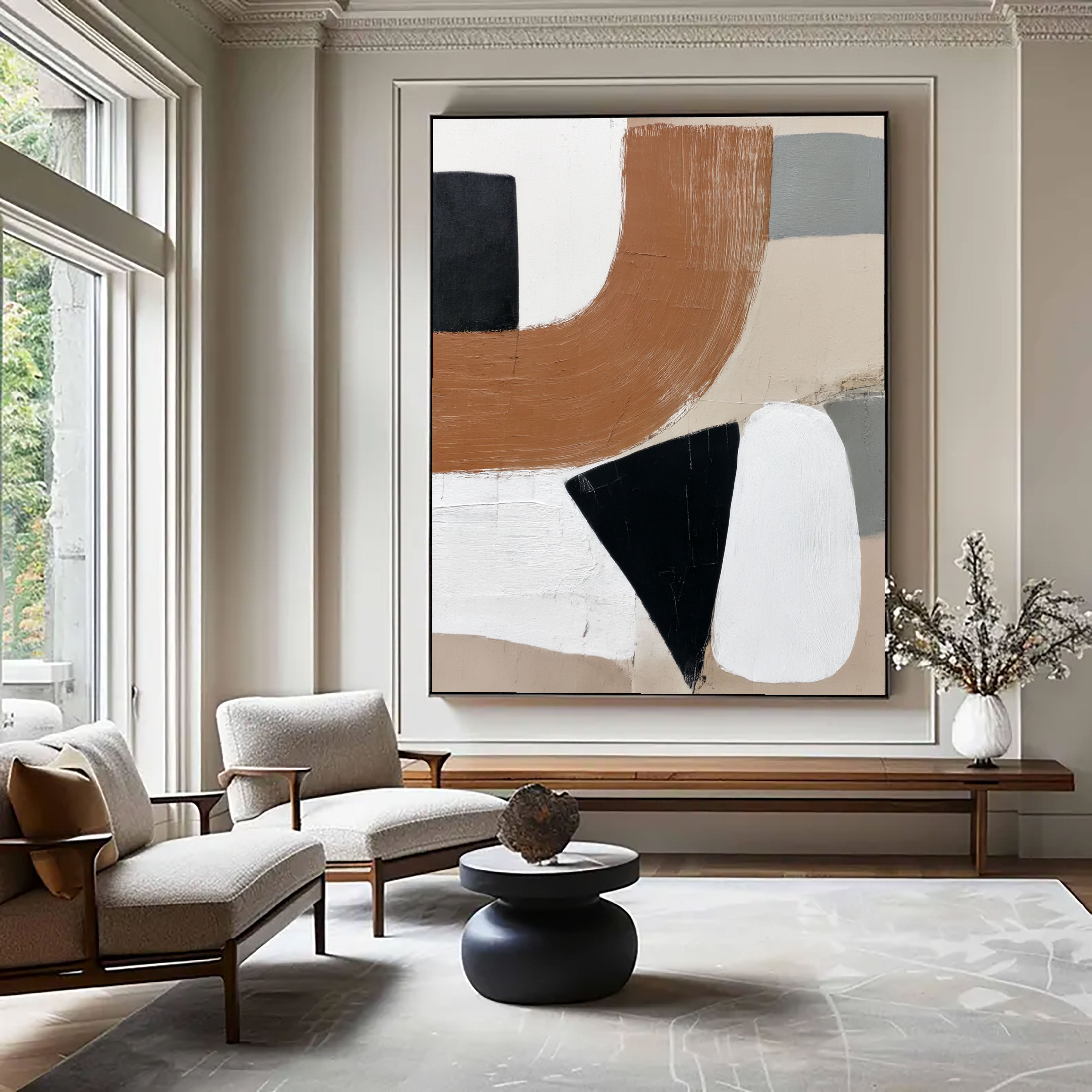 Textured Curved Shapes | Terracotta Noir