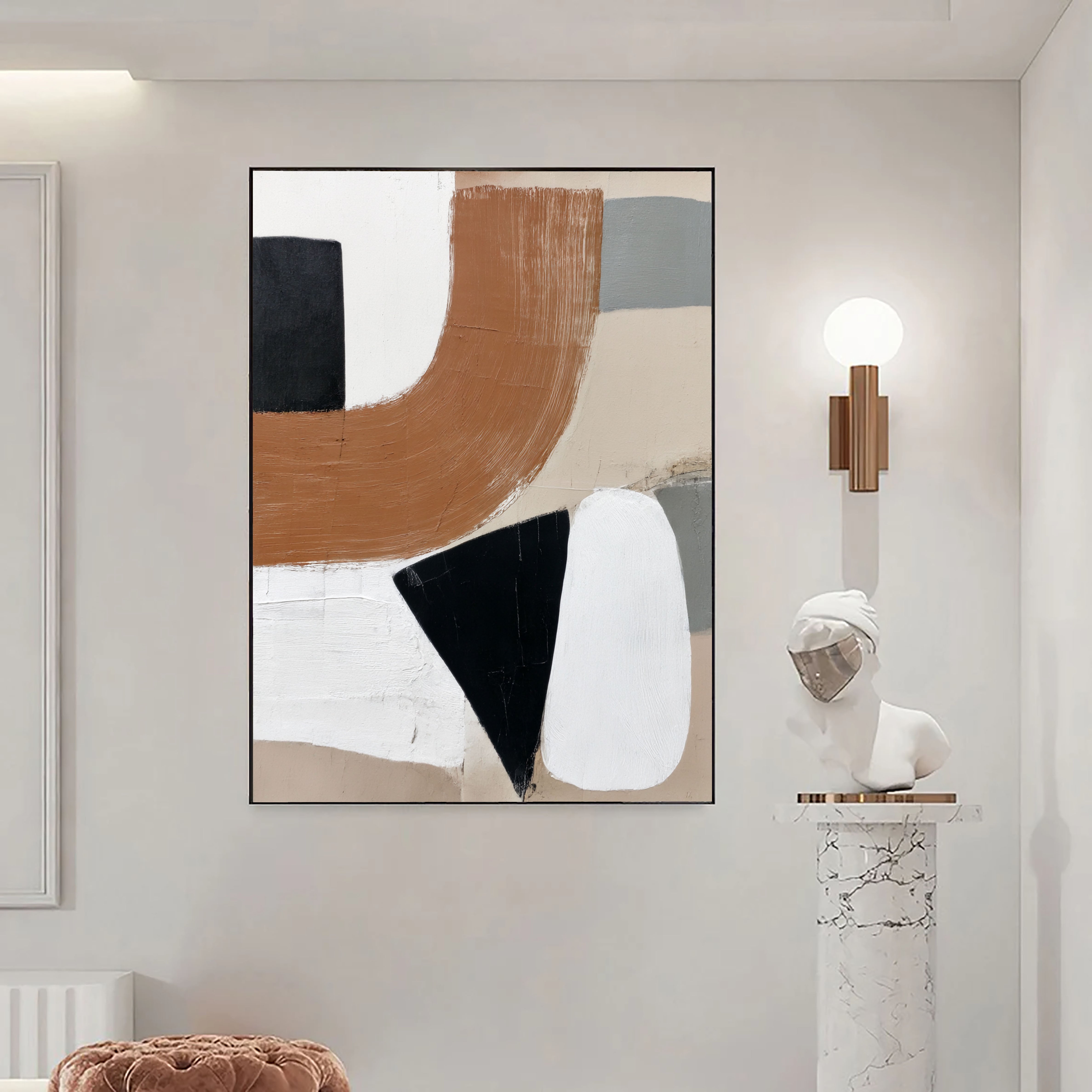 Textured Curved Shapes | Terracotta Noir