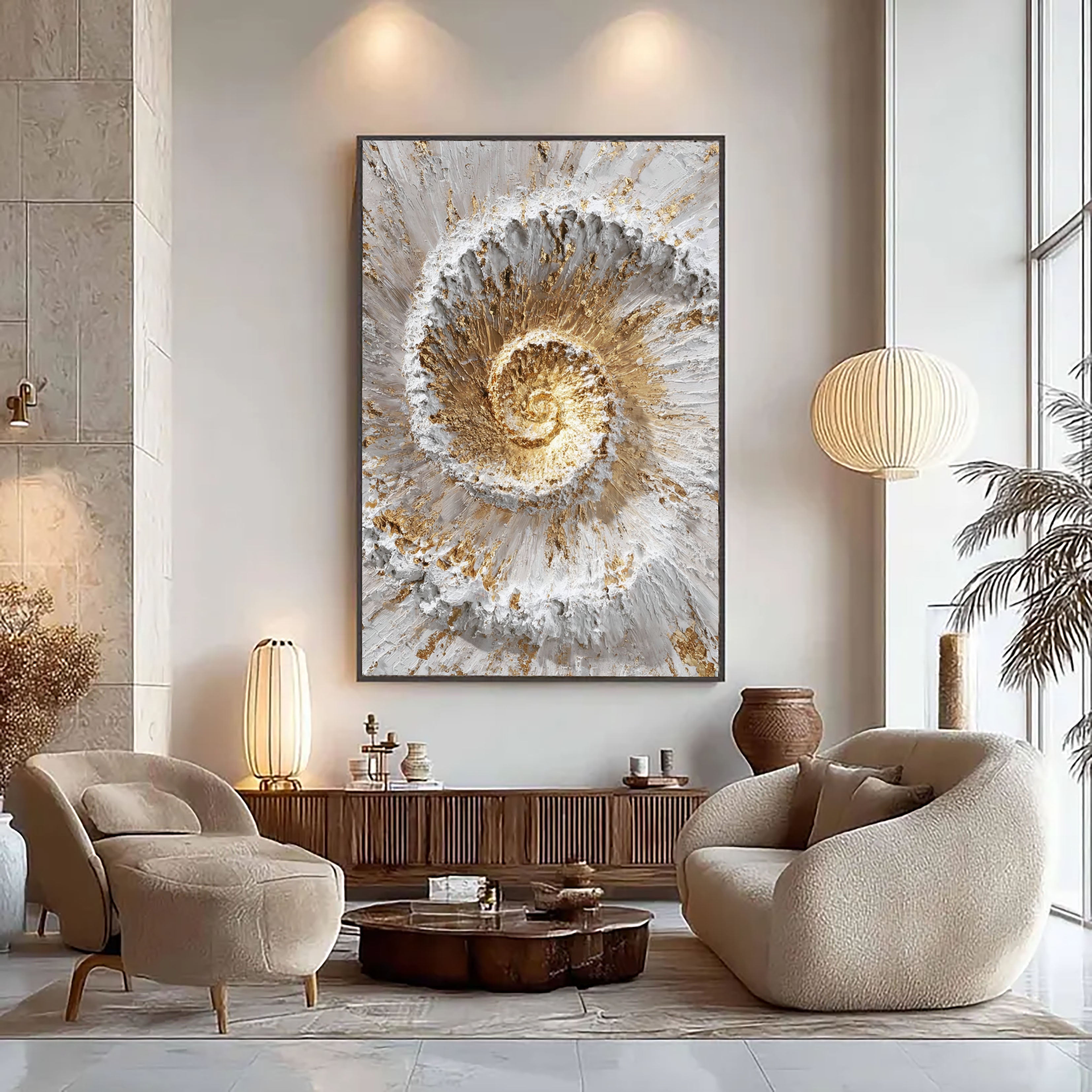 Textured Spiral Opulence | Gold Surge
