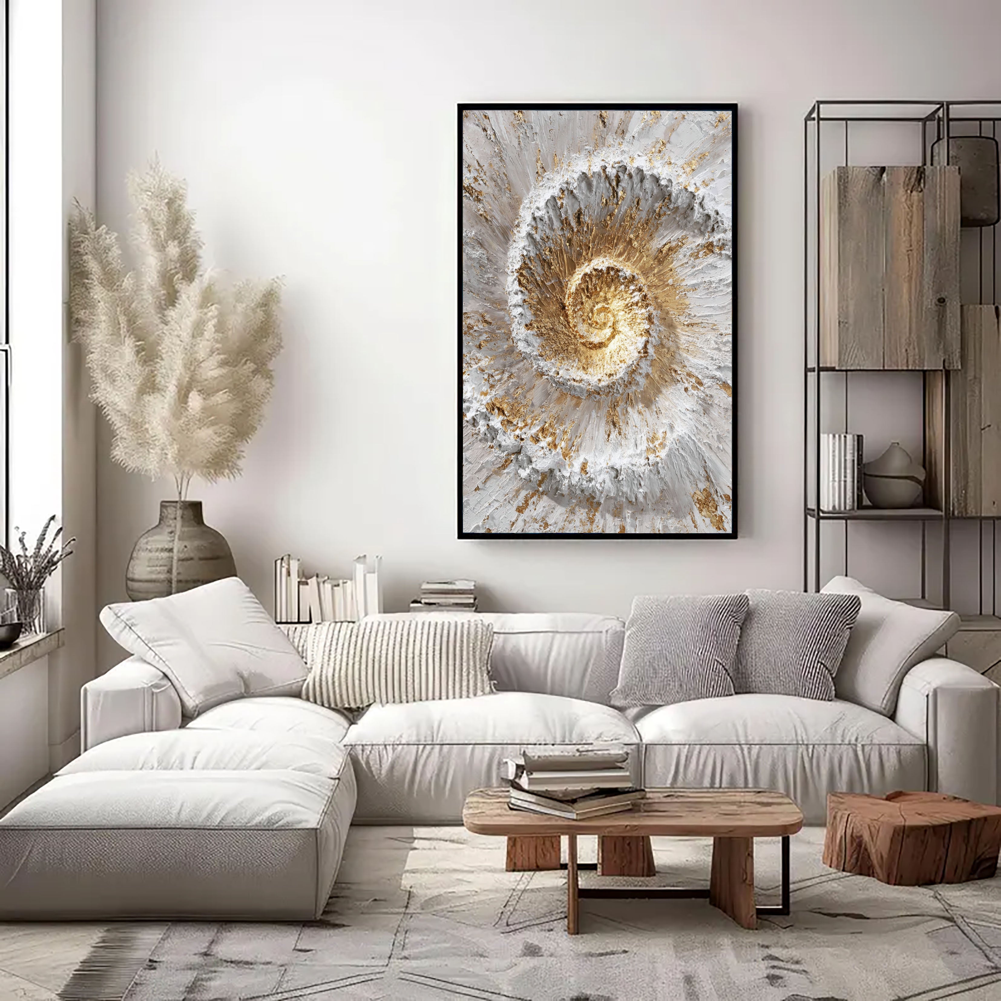 Textured Spiral Opulence | Gold Surge