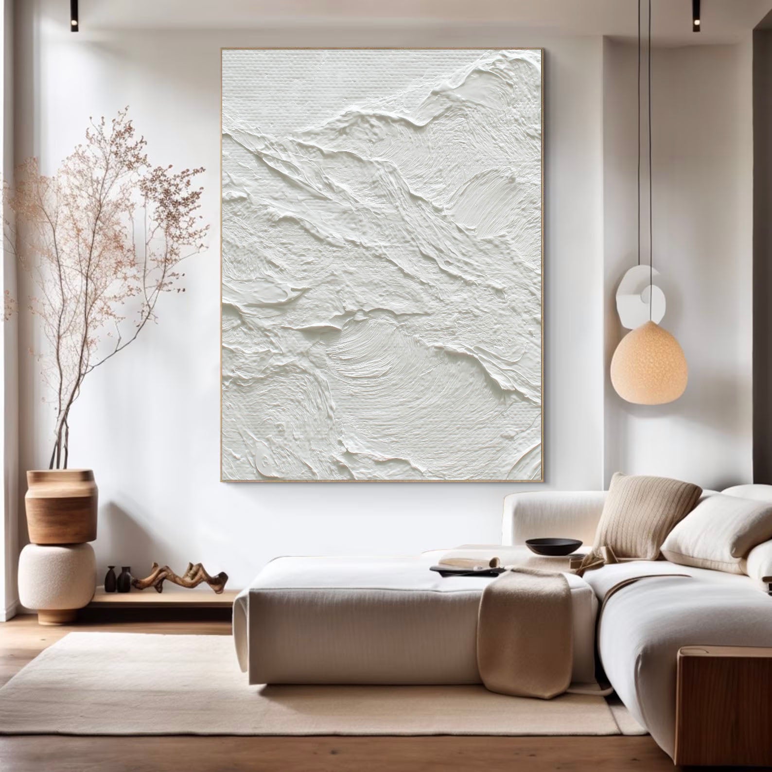 Textured White Terrain | Minimalist Art