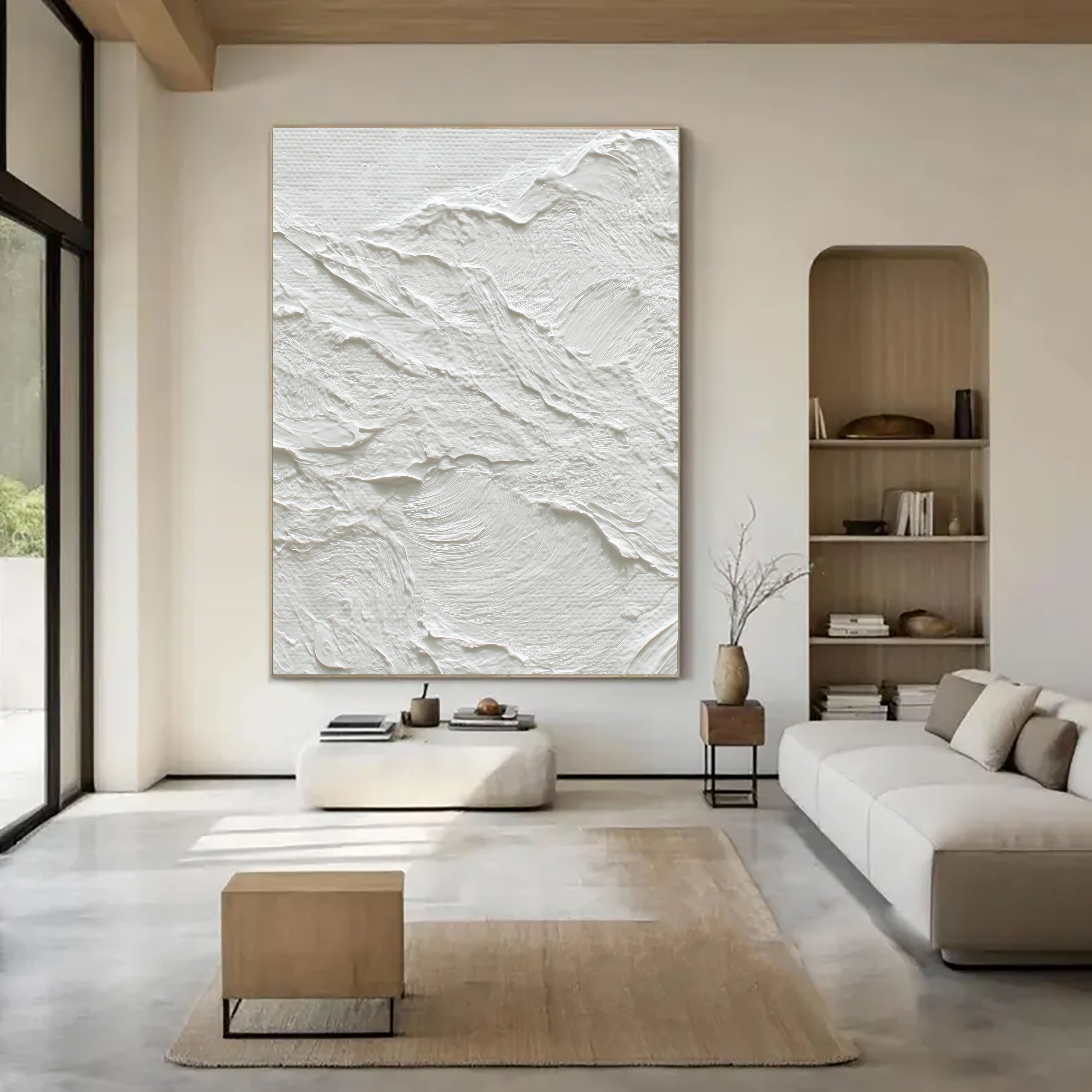 Textured White Terrain | Minimalist Art