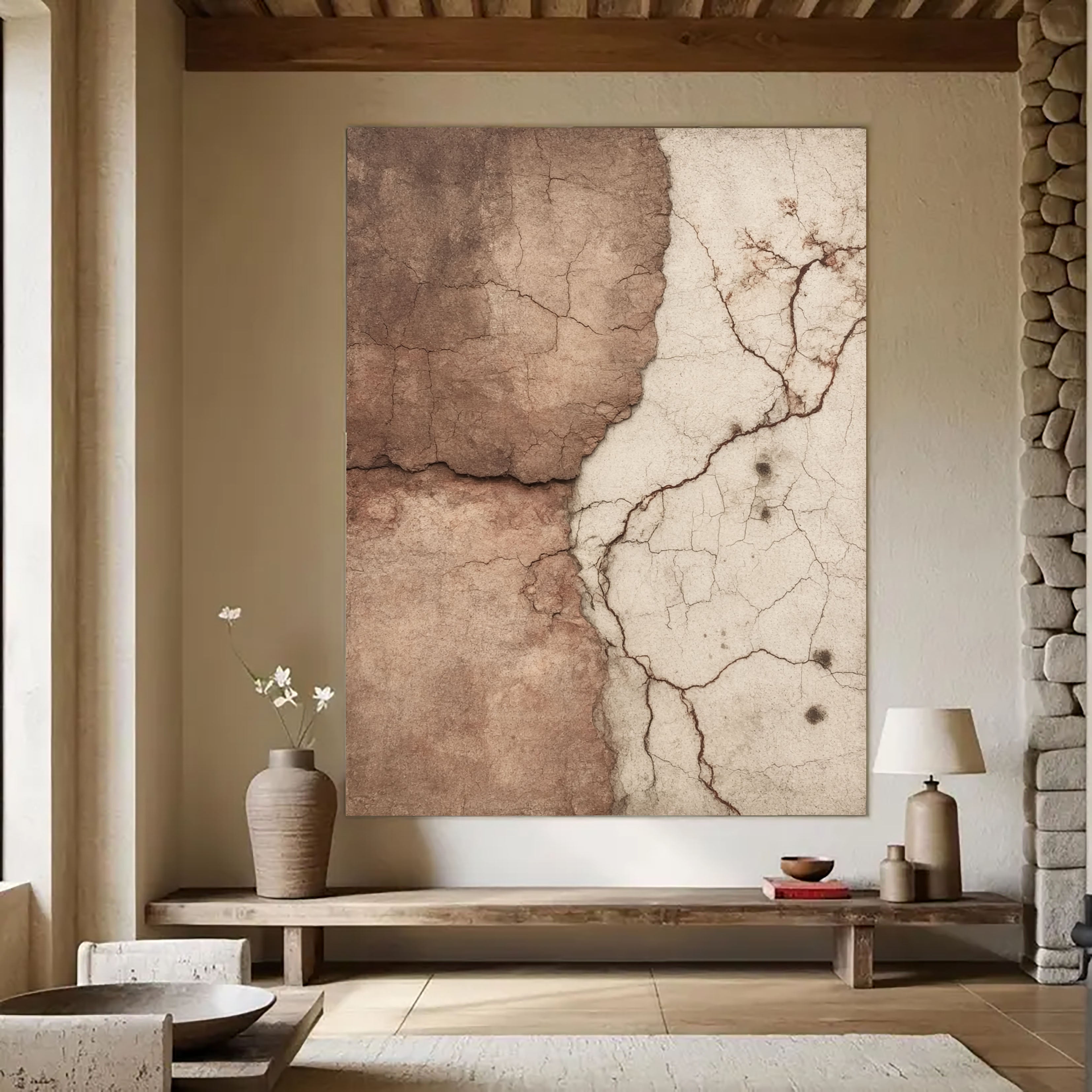 Textured Crackle Sophistication | Earthy Tones