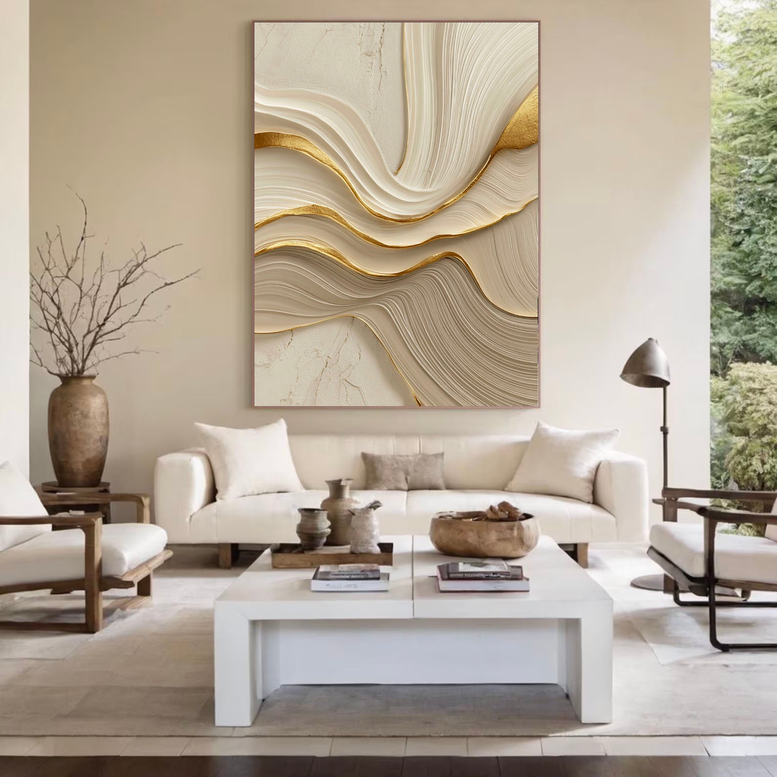 Textured Wave Opulence | Gilded Flow