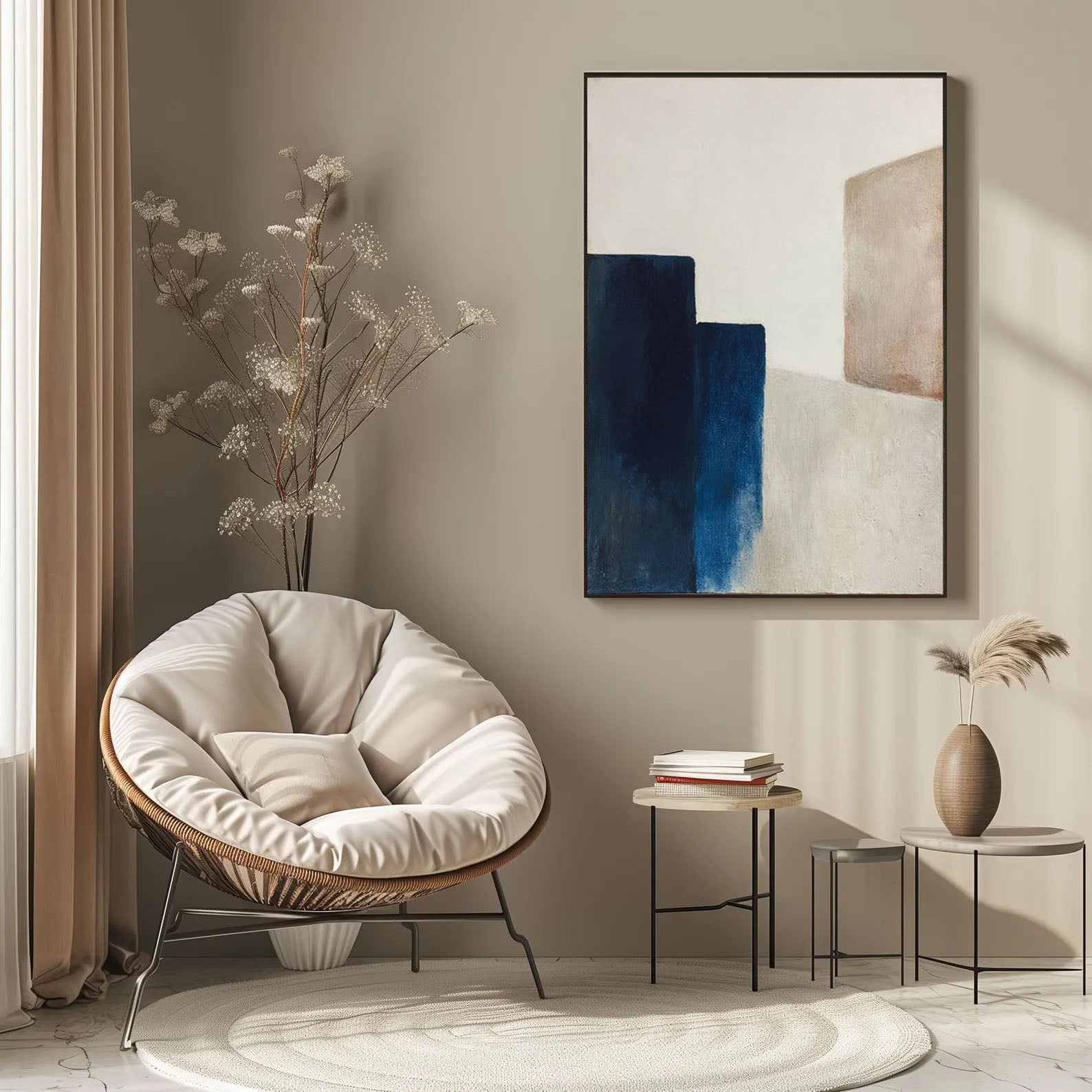 Serene Geometric Forms | Deep Blue