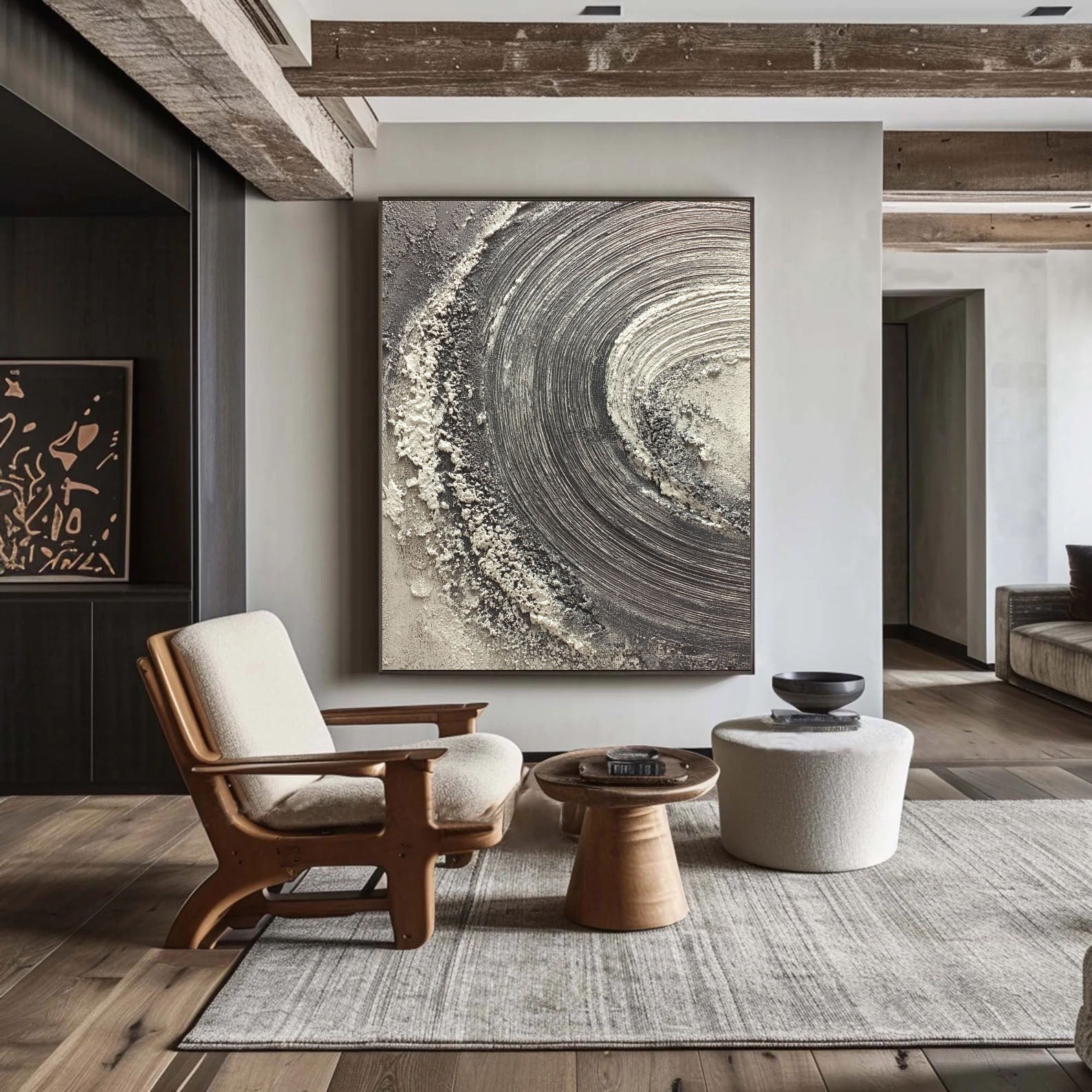 Textured Spiral Opulence | Monochrome Whorl