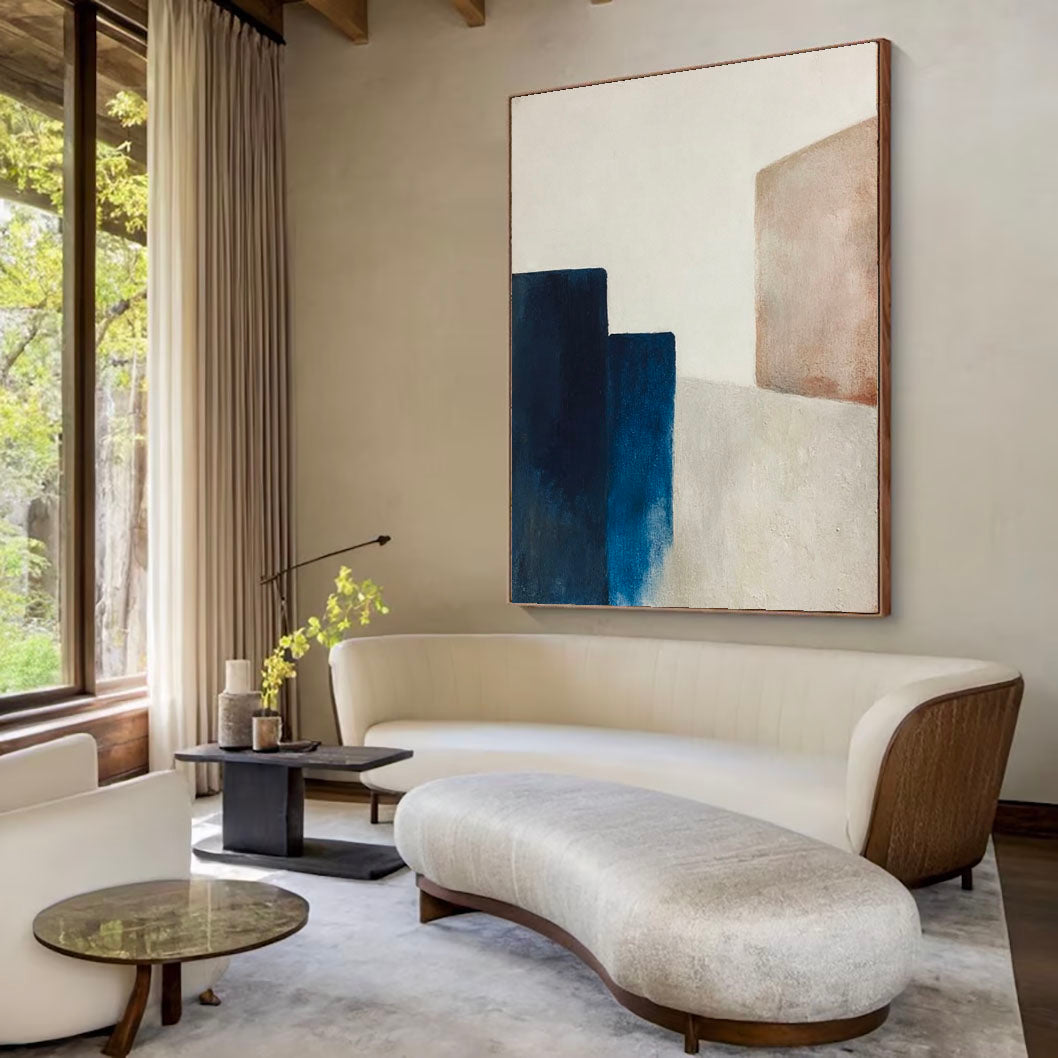 Serene Geometric Forms | Deep Blue