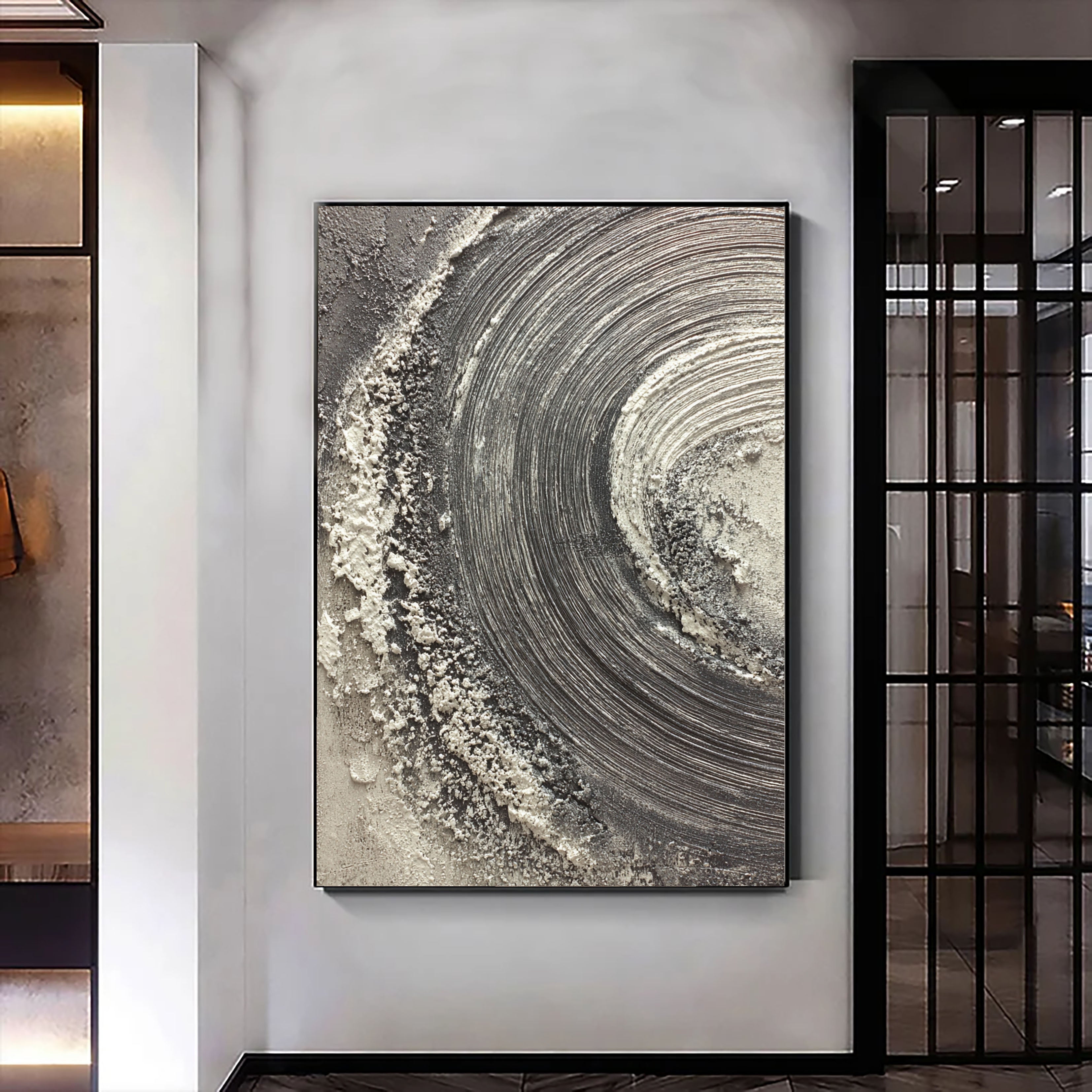 Textured Spiral Opulence | Monochrome Whorl