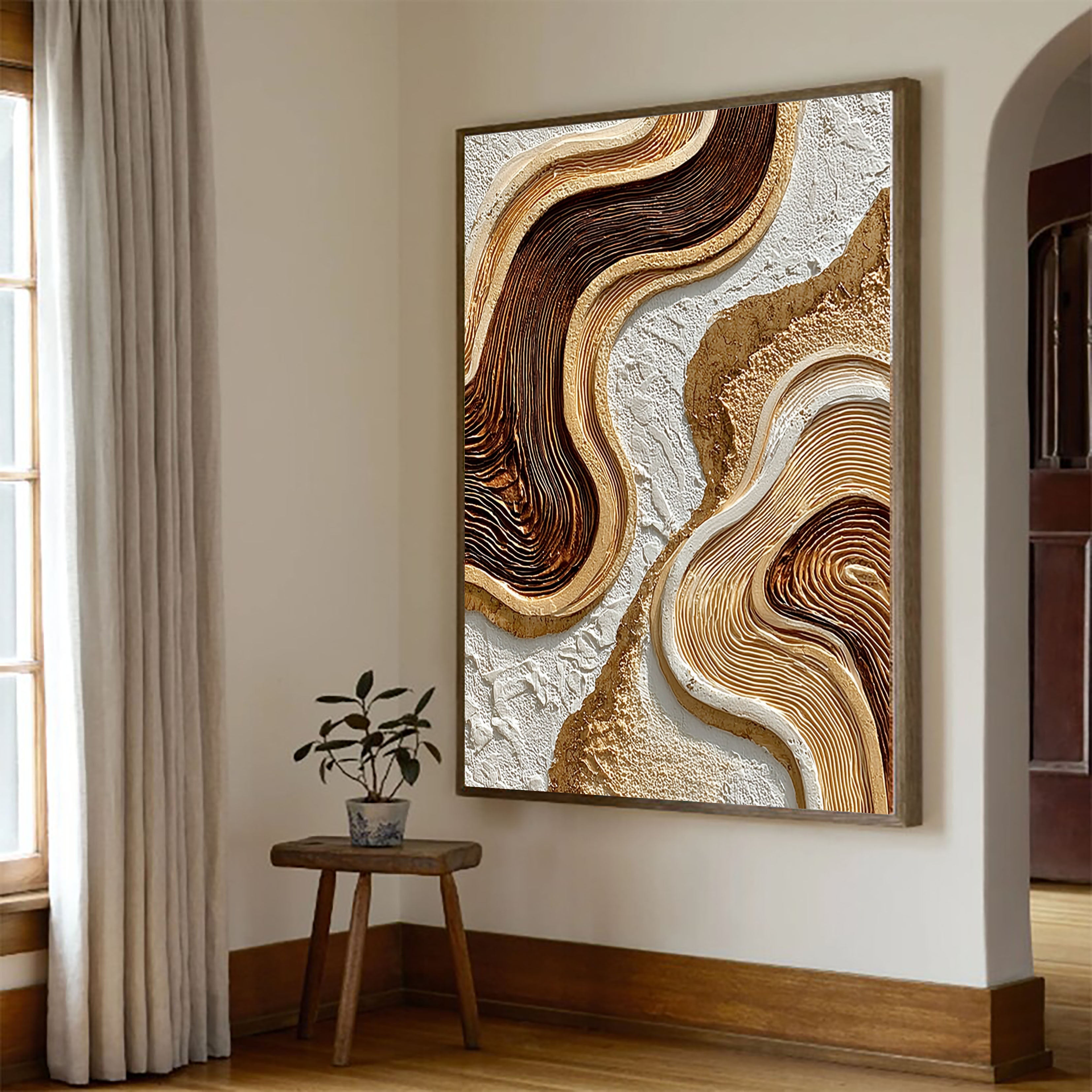 Textured Wave Opulence | Vergoldete Welle