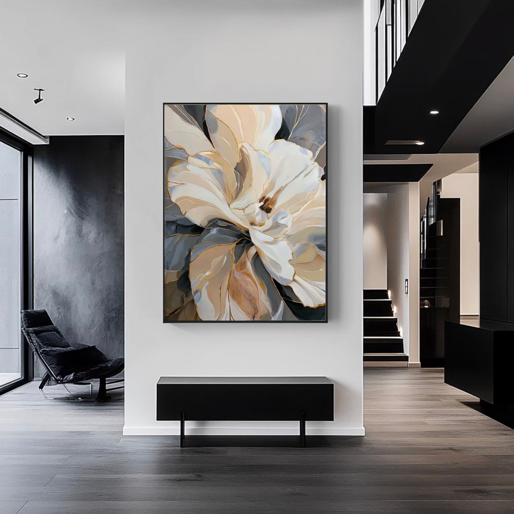 Textured Floral Luxury | Gold Accent