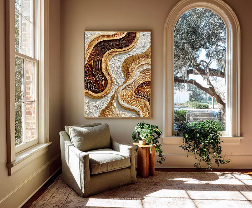 Textured Wave Opulence | Vergoldete Welle