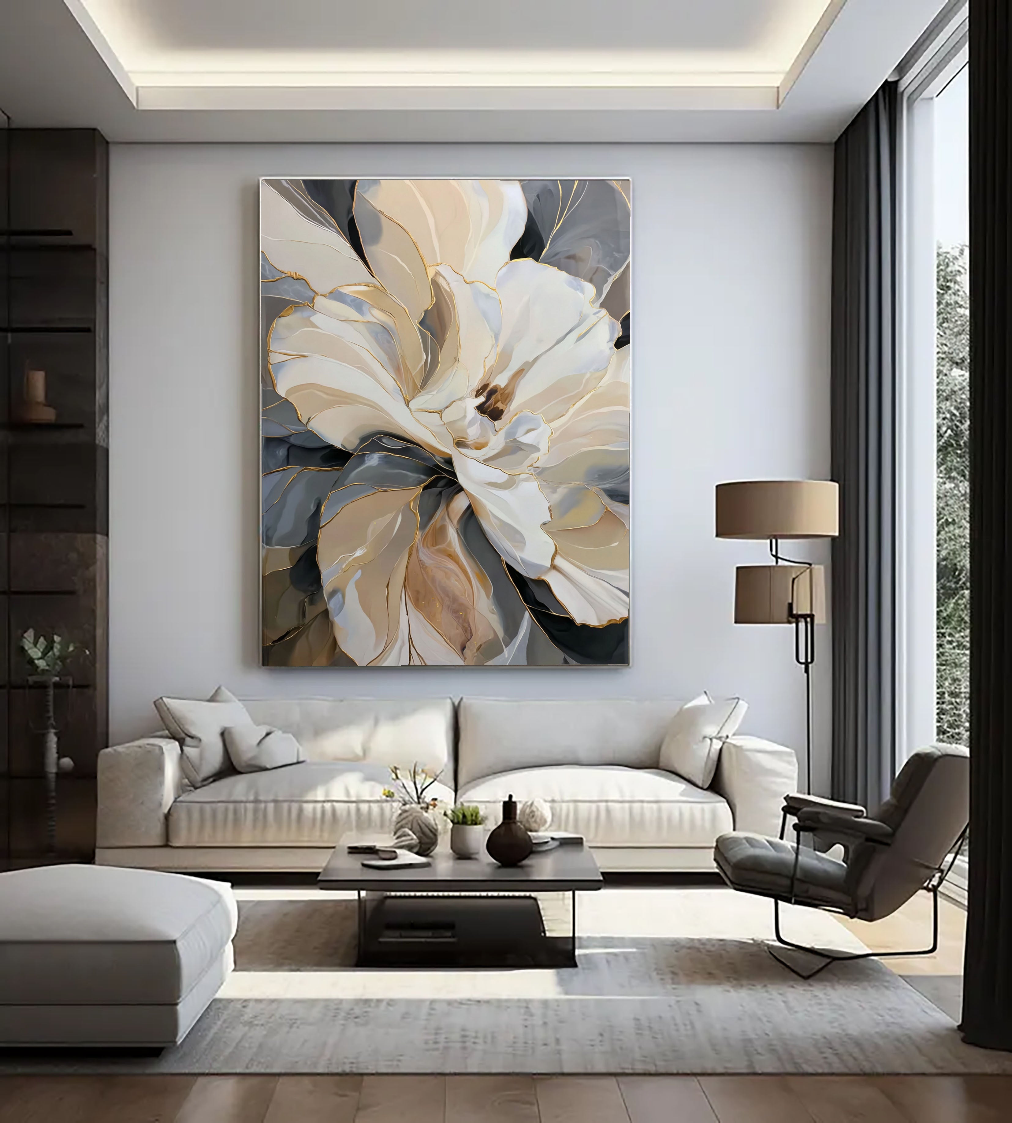 Textured Floral Luxury | Gold Accent