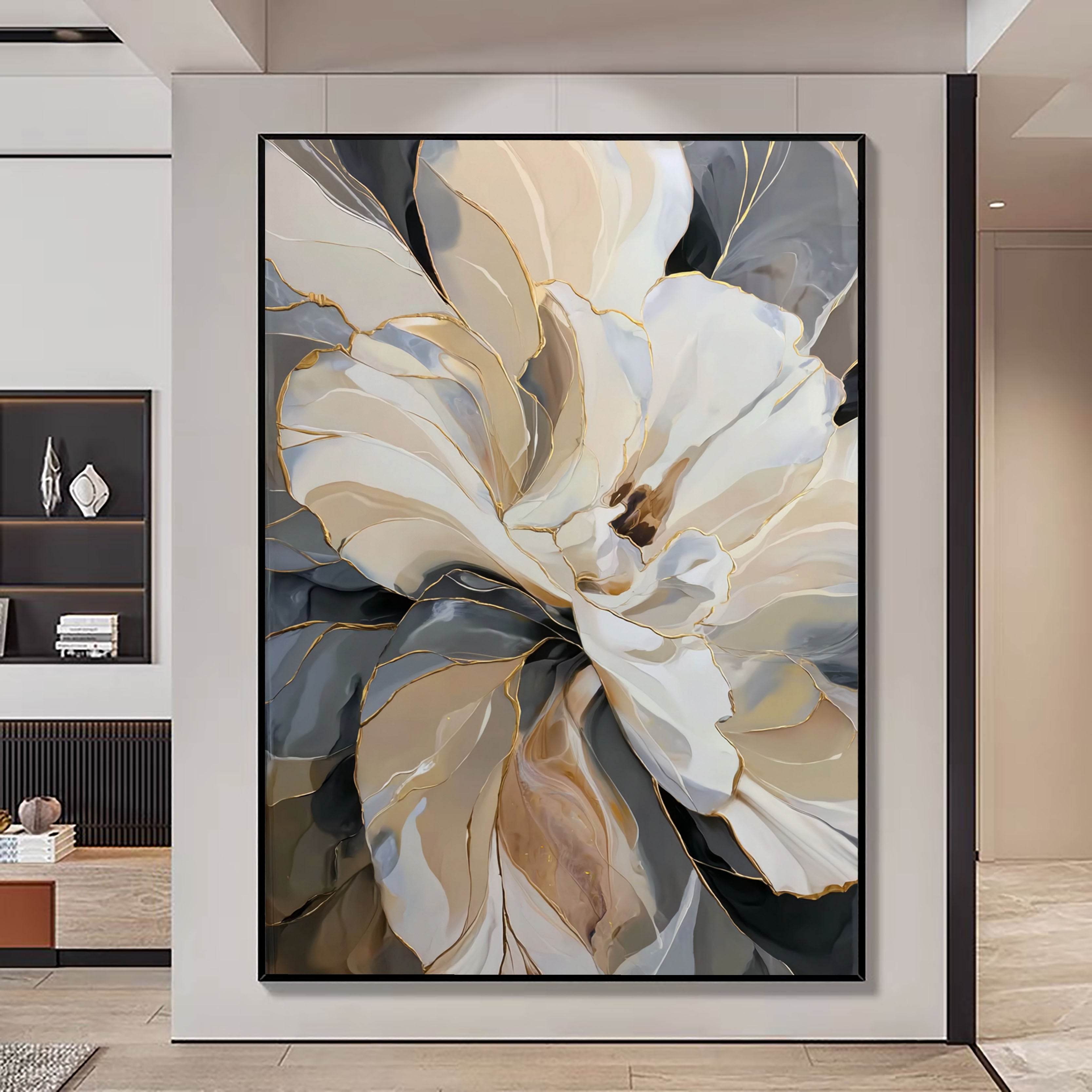 Textured Floral Luxury | Gold Accent